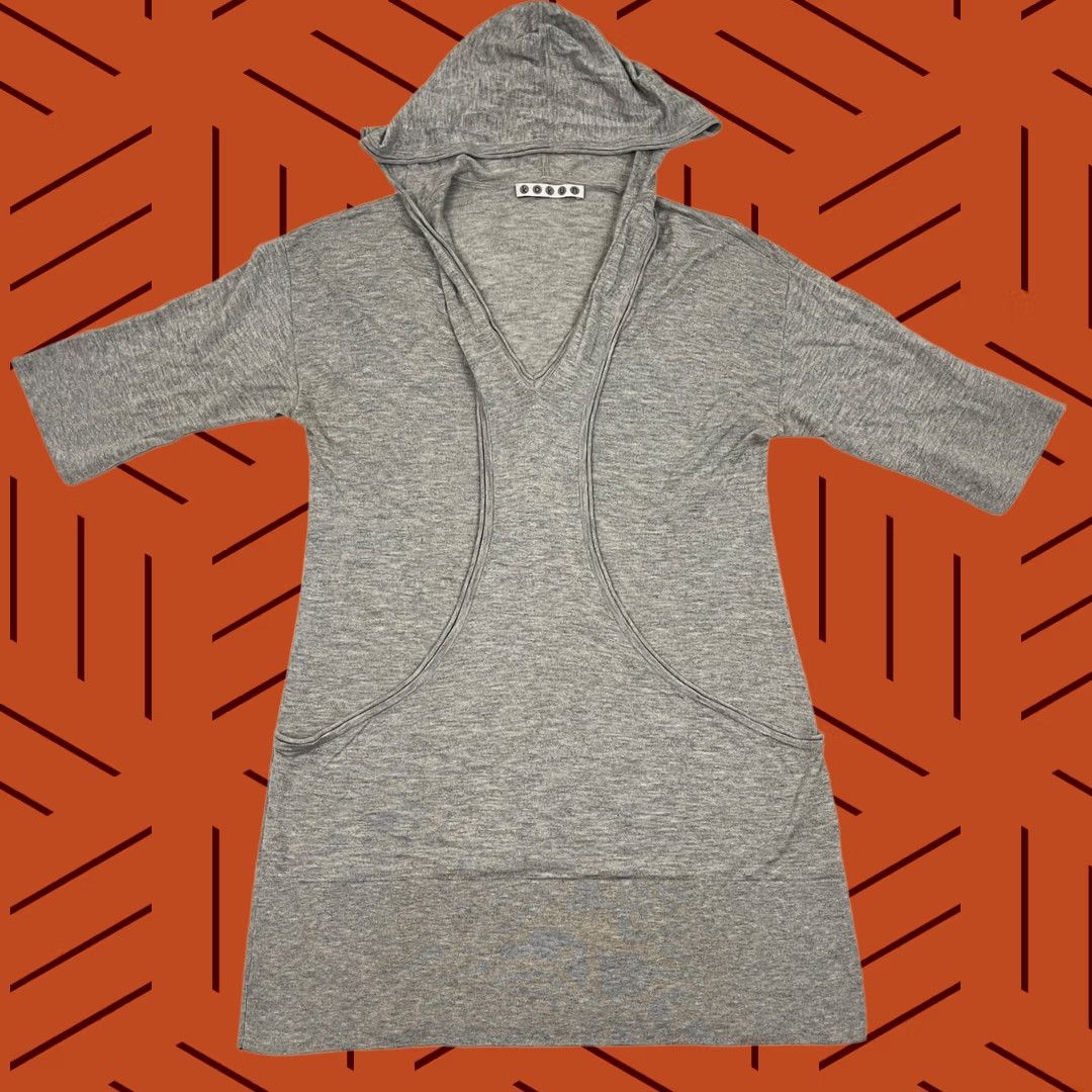 Vintage Kokun Sweater Womens M Gray Cashmere Bamboo Hooded V-Neck Pullover 3/4 Sleeve Size M / US 6-8 / IT 42-44 - 1 Thumbnail