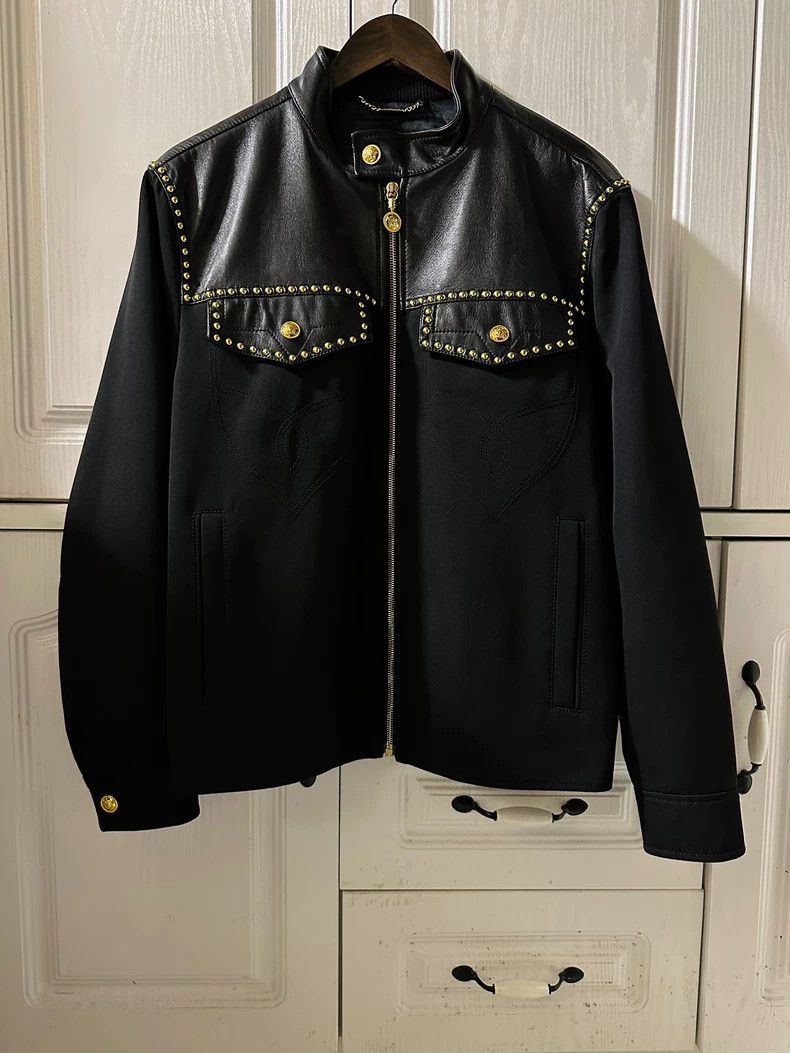 Versace Versace Studded Lambskin Leather Jacket - dmc Size US M / EU 48-50 / 2 - 1 Thumbnail
