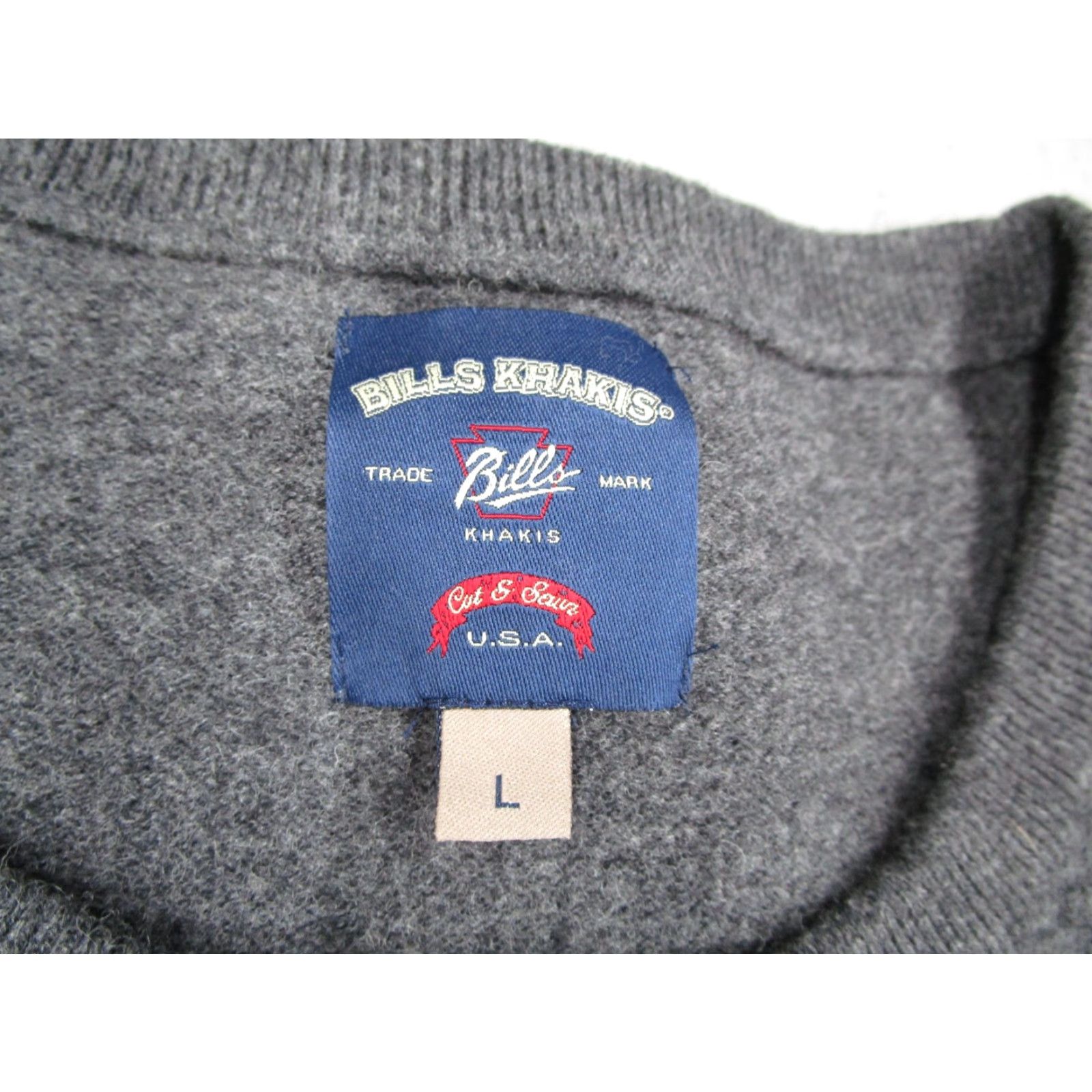 Bills Khakis Bills Khakis Sweater Mens Large Gray Merino Wool Crewneck Pullover Knit Solid USA Made Mens Size US L / EU 52-54 / 3 - 2 Thumbnail