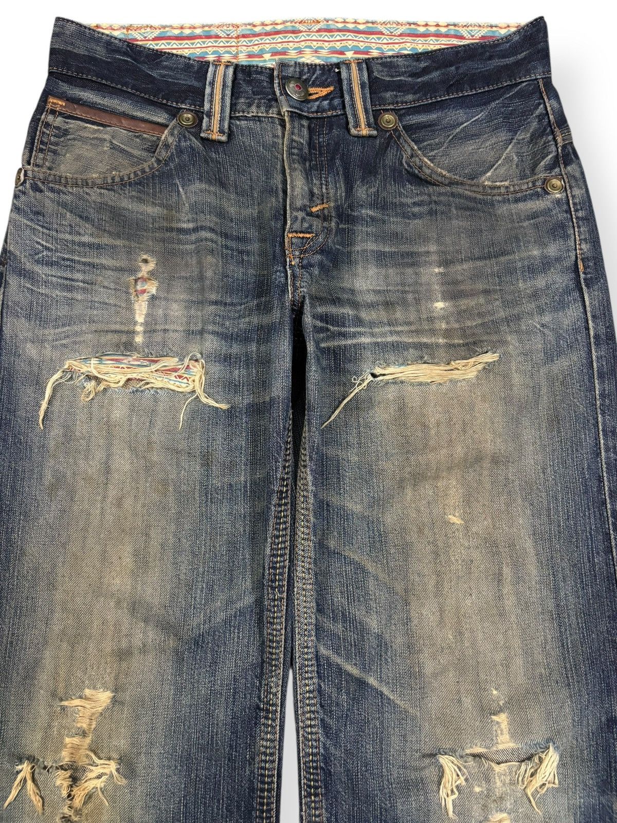 Edwin Vintage Edwin XV Mud Wash Baggy Distressed Grunge Jeans Size US 31 - 3 Thumbnail