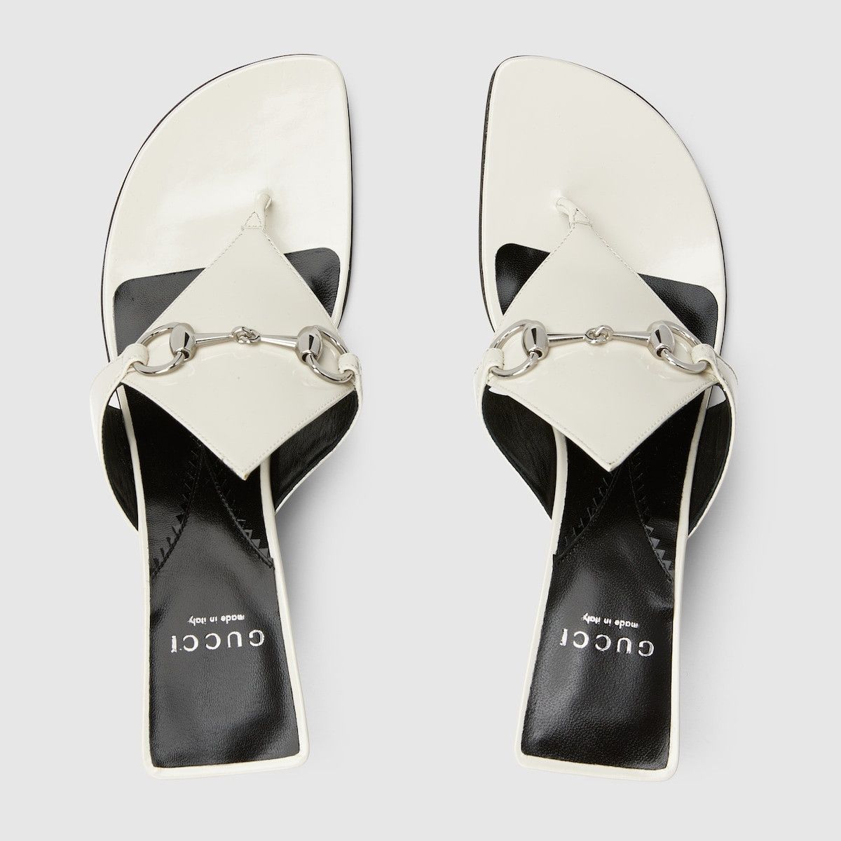 Gucci o1s1wg110125 Thong Sandals With Horsebit in White Size US 11 / IT 41 - 4 Thumbnail