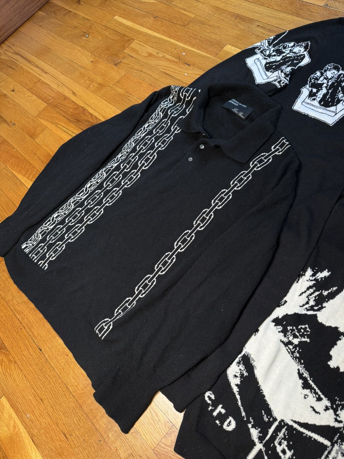 Enfants Riches Deprimes × Loro Piana ⛓️RUNWAY GRAIL⛓️SS18 LORO PIANA WOOL CHAIN INTARSIA KNIT POLO Size US M / EU 48-50 / 2 - 6 Thumbnail