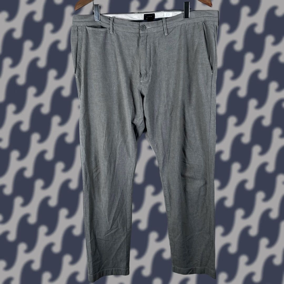 J.Crew J.CREW 484 Stretch Chino Pants Men - 36x32 Gray Cotton Blend Flat Front Trousers Size US 36 / EU 52 - 1 Thumbnail