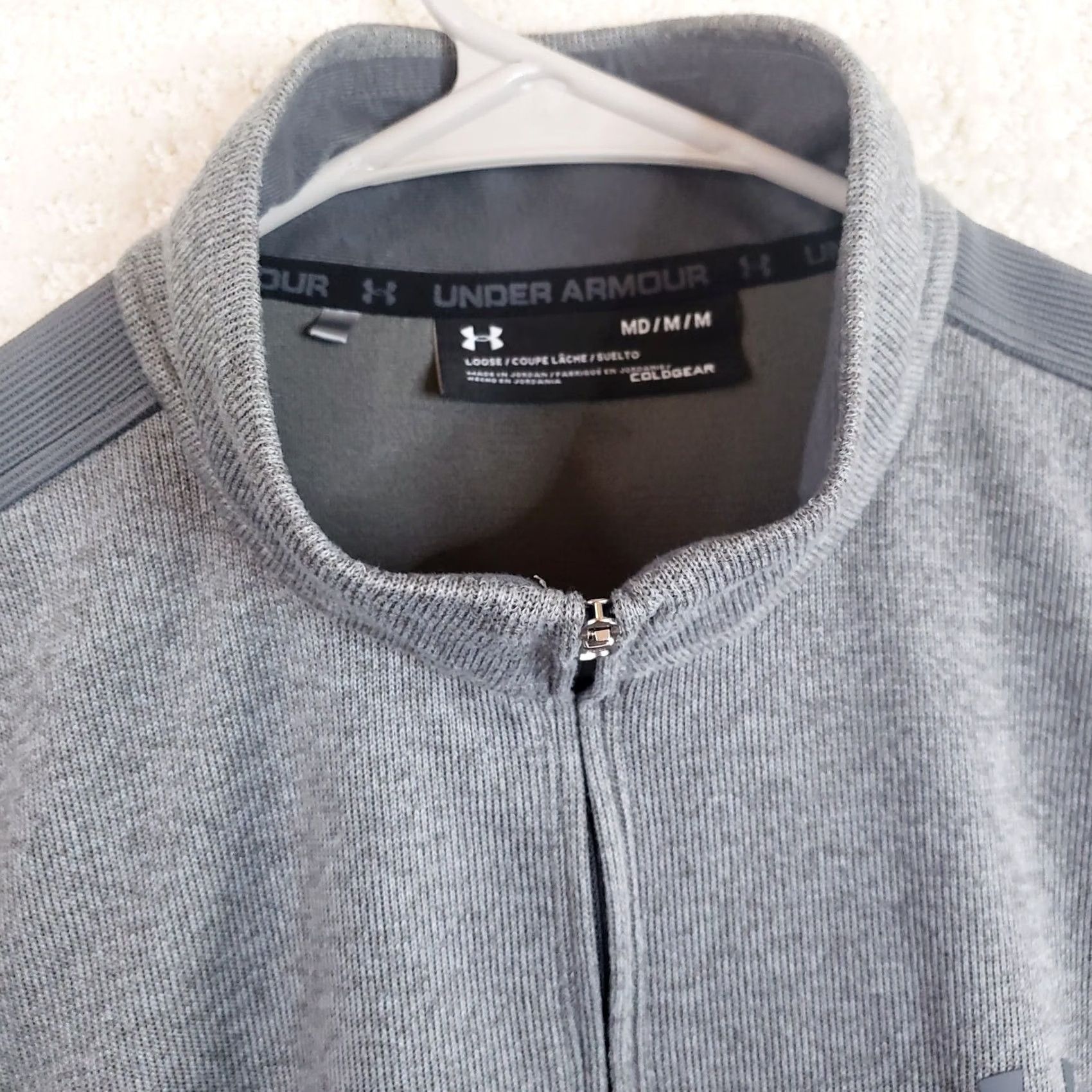 Under Armour Under Armour Cold Gear Sweater Pullover M Gray 1/4 Zip Long Sleeve Ribknit Mens Winter Casual Sports Size US M / EU 48-50 / 2 - 4 Thumbnail