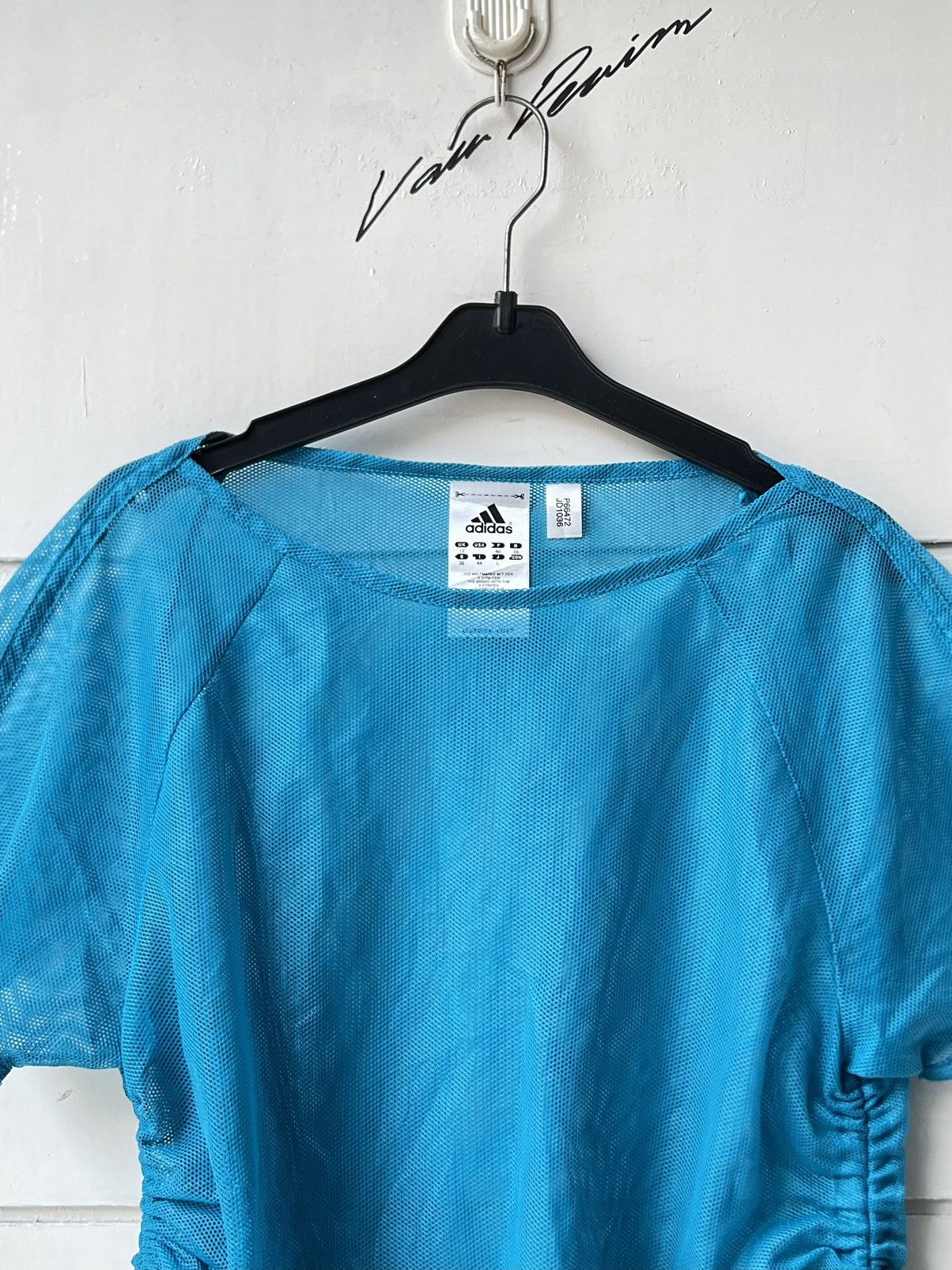 Adidas ADIDAS Blue Mesh T-shirt Size US XS / EU 42 / 0 - 3 Thumbnail