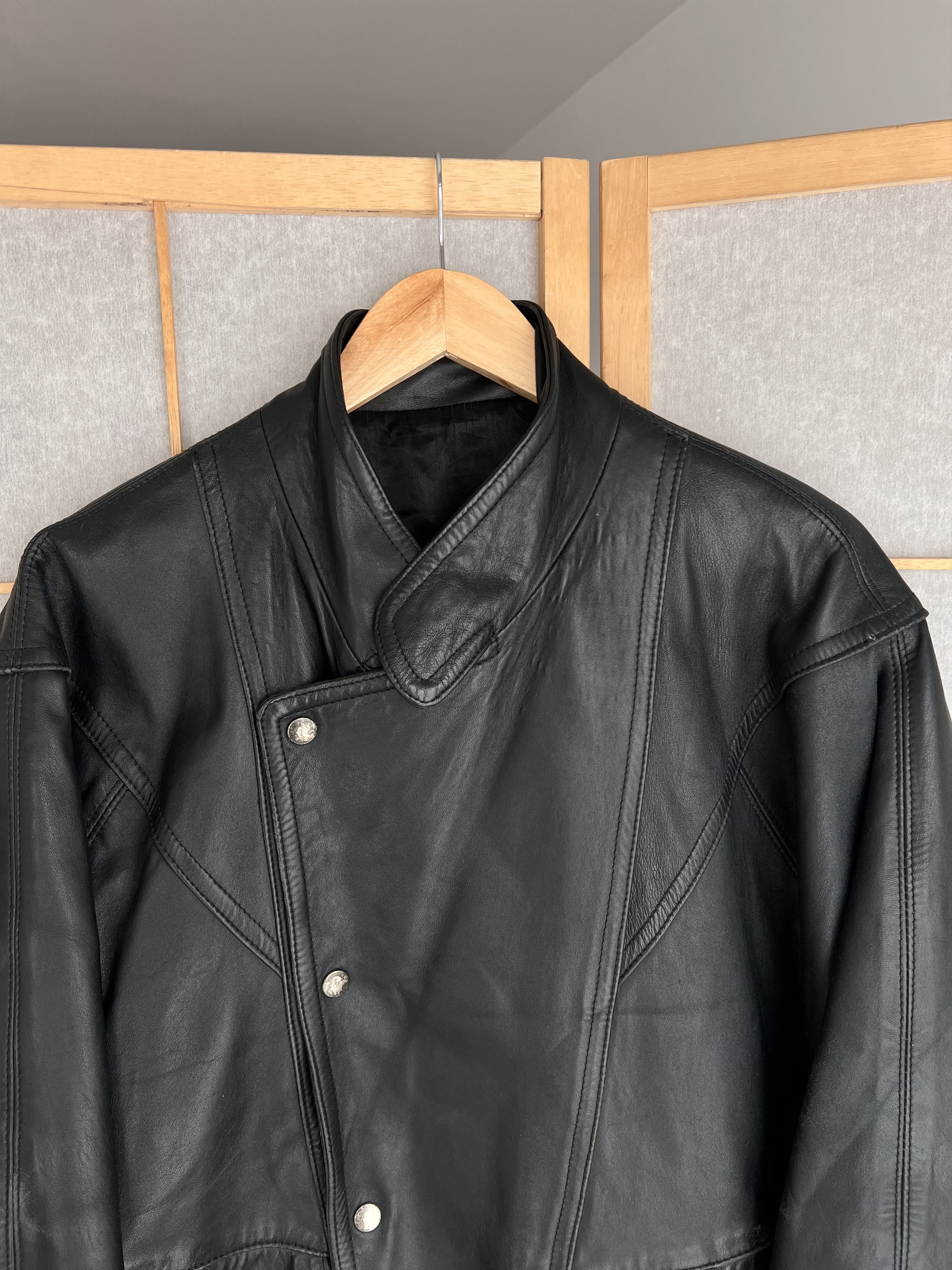 Hysteric Glamour Rare Asymmetric rick owens type leather bomber racing jacket Size US L / EU 52-54 / 3 - 6 Thumbnail
