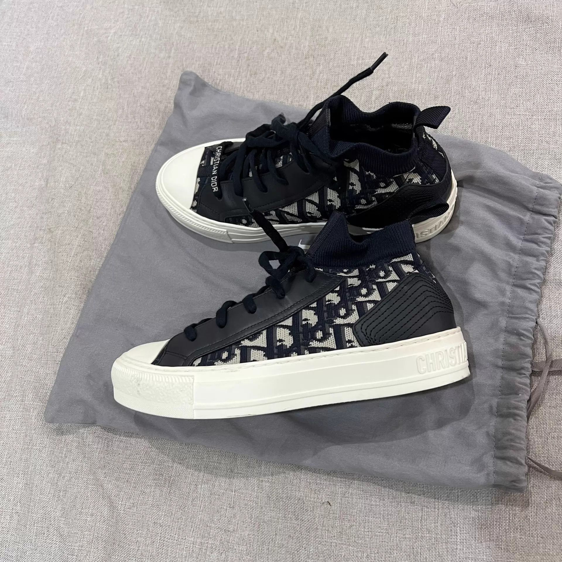 Dior DIOR Walk'n'Dior Oblique Knit Thick Canvas 36.5 98N Size US 6 / IT 36 - 1 Thumbnail