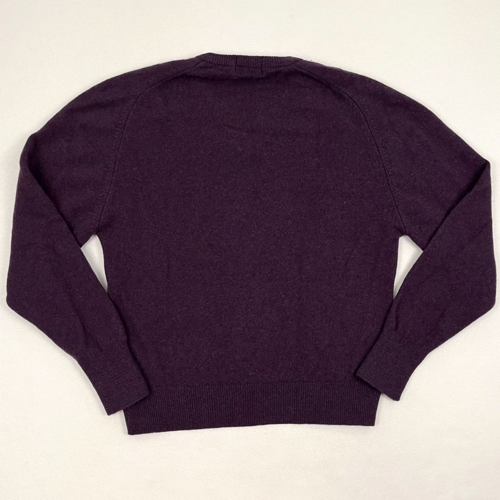 Vintage VINTAGE 90s LL Bean Lambswool Sweater Mens L Purple Knit V-Neck Jumper Scotland Prep Pullover Size US L / EU 52-54 / 3 - 6 Thumbnail