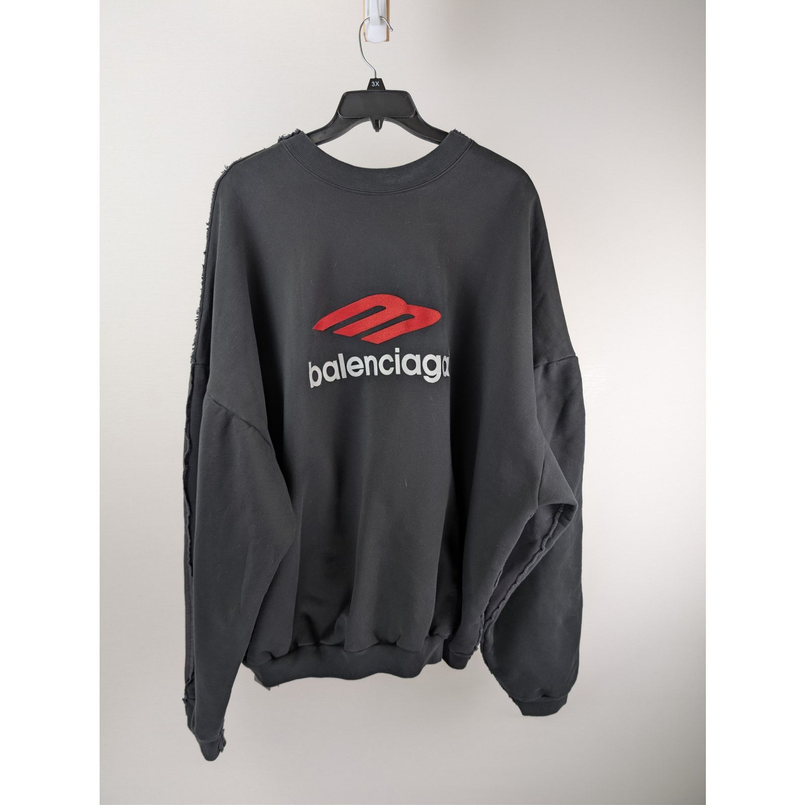 Balenciaga o1rshd1 Double Front Oversize Crewneck Sweatshirt Size US XL / EU 56 / 4 - 15 Thumbnail