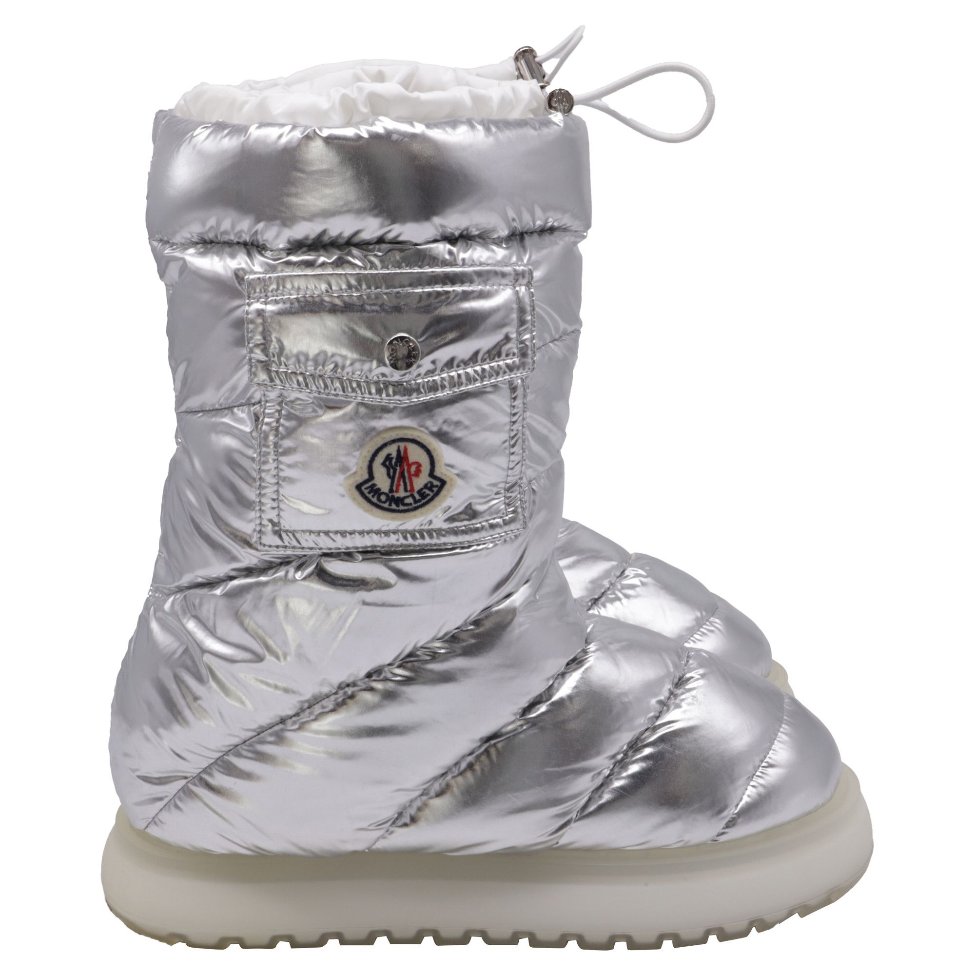 Moncler Moncler Gaia Padded Snow Mid-Calf Boots in Metallic Silver Size US 10 / IT 40 - 1 Thumbnail