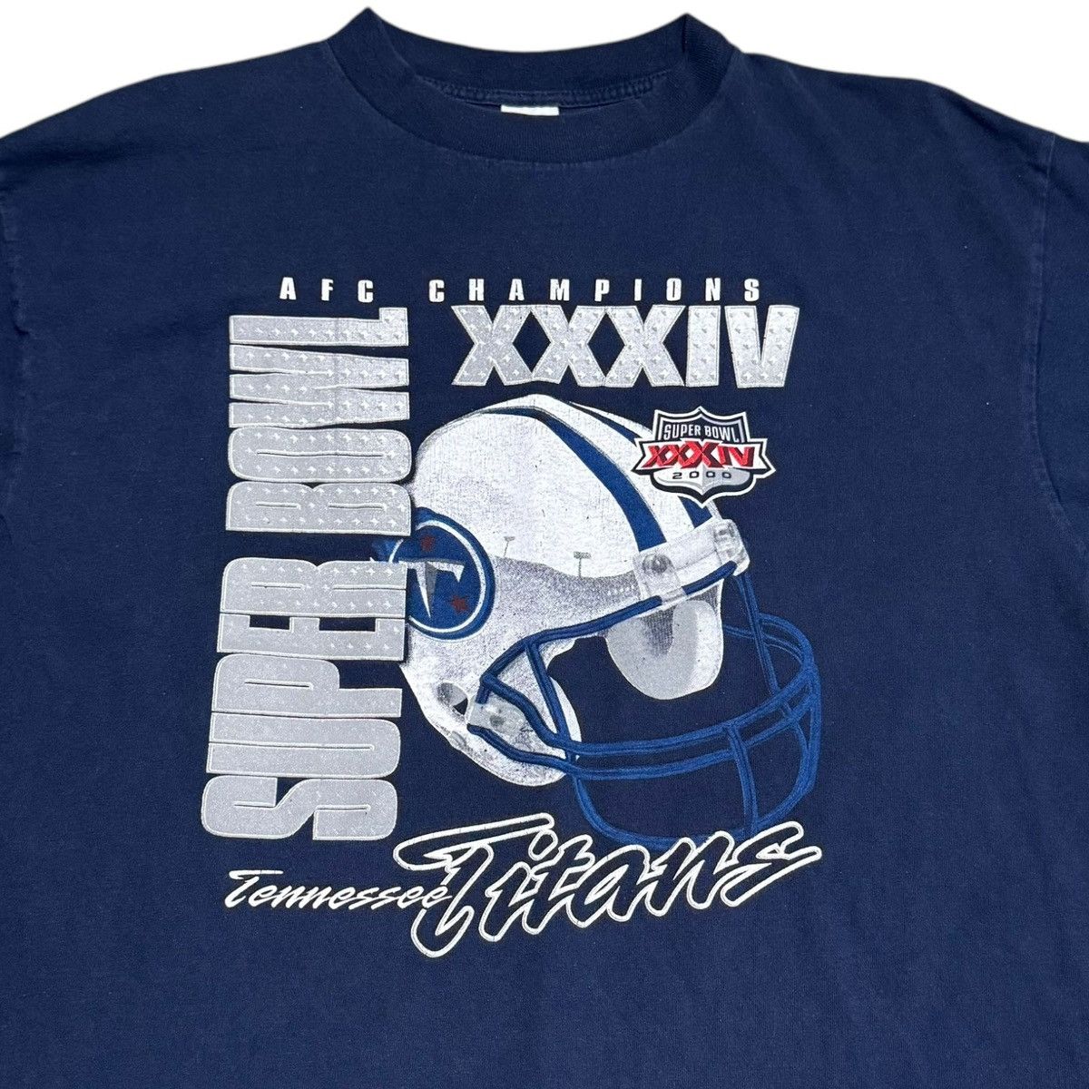 Logo 7 × NFL × Vintage Vintage Tennessee Titans Navy Blue Distressed Shirt Adult XL Size US XL / EU 56 / 4 - 2 Thumbnail