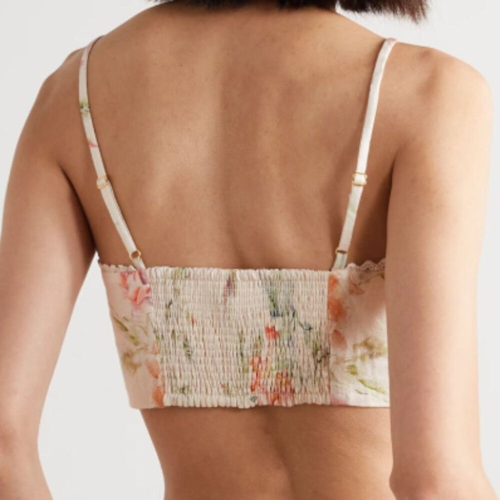 LoveShackFancy Emmalou cropped crochetrimmed floral print linen top Size M / US 6-8 / IT 42-44 - 3 Thumbnail