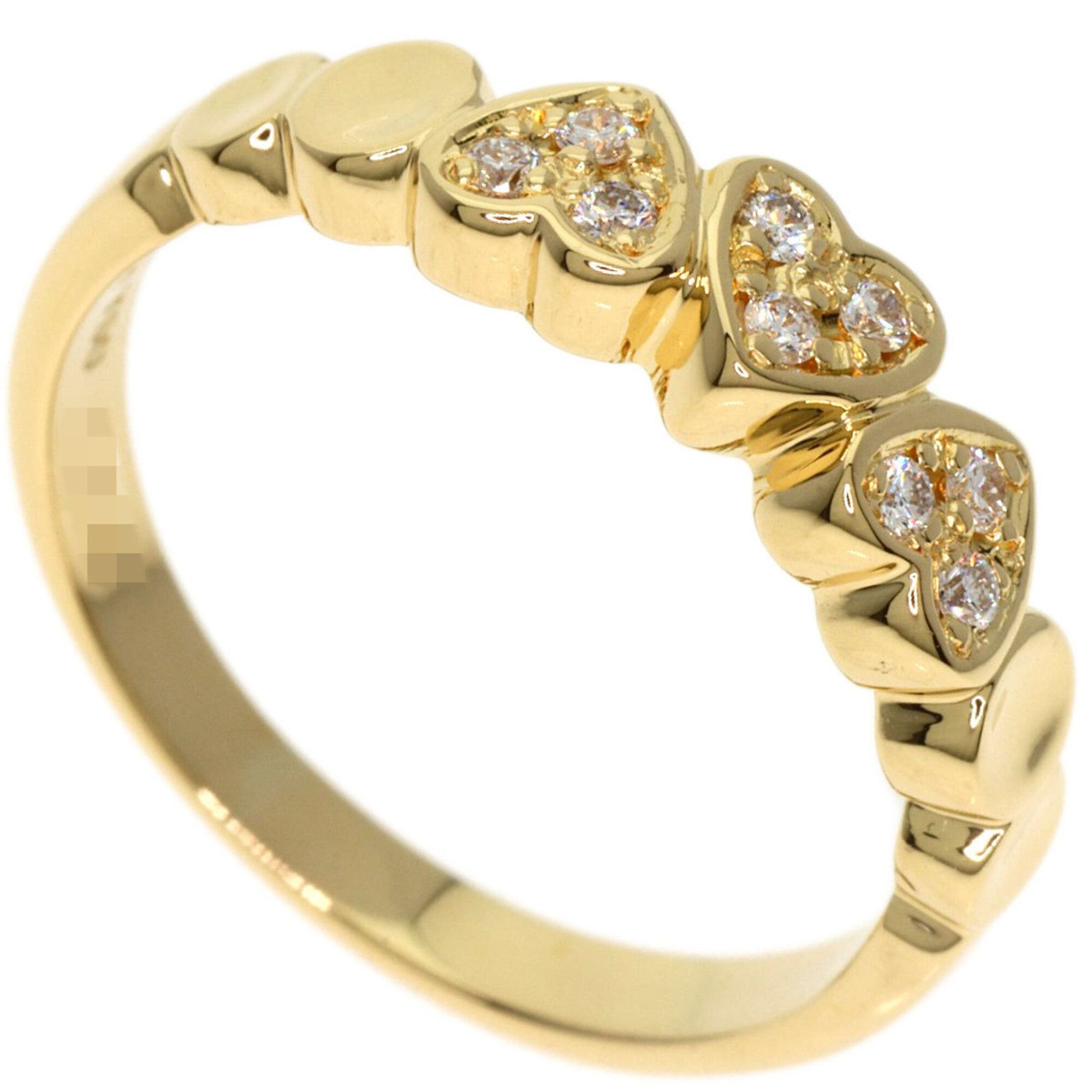 Dior Christian Dior Dior Diamond Heart Motif Ring, 18K Yellow Gold, Women's Size ONE SIZE - 1 Thumbnail
