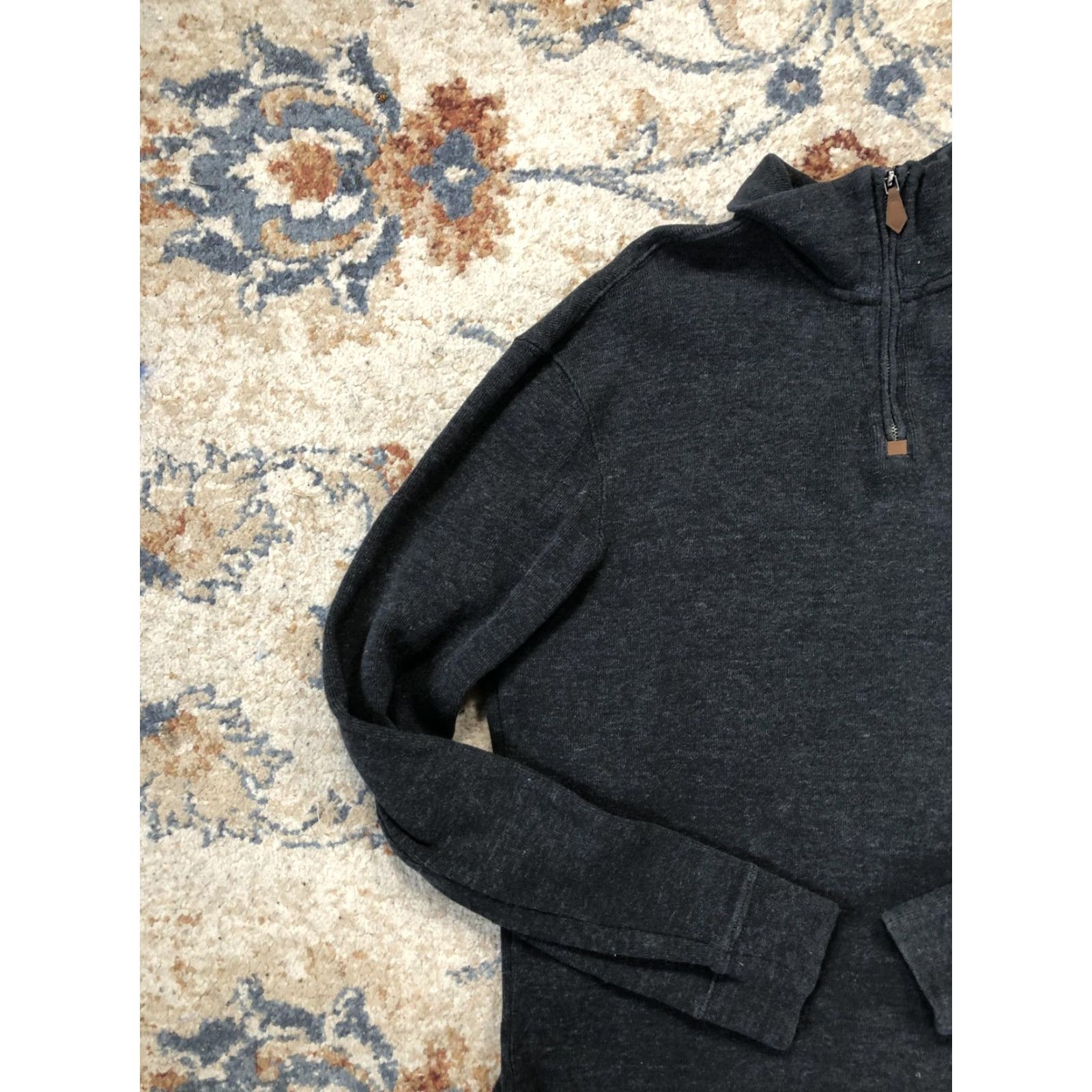 Polo Ralph Lauren Polo Ralph Lauren Sweater Mens Medium Gray Quarter Zip Mock Neck Pullover Knit Size US M / EU 48-50 / 2 - 3 Thumbnail