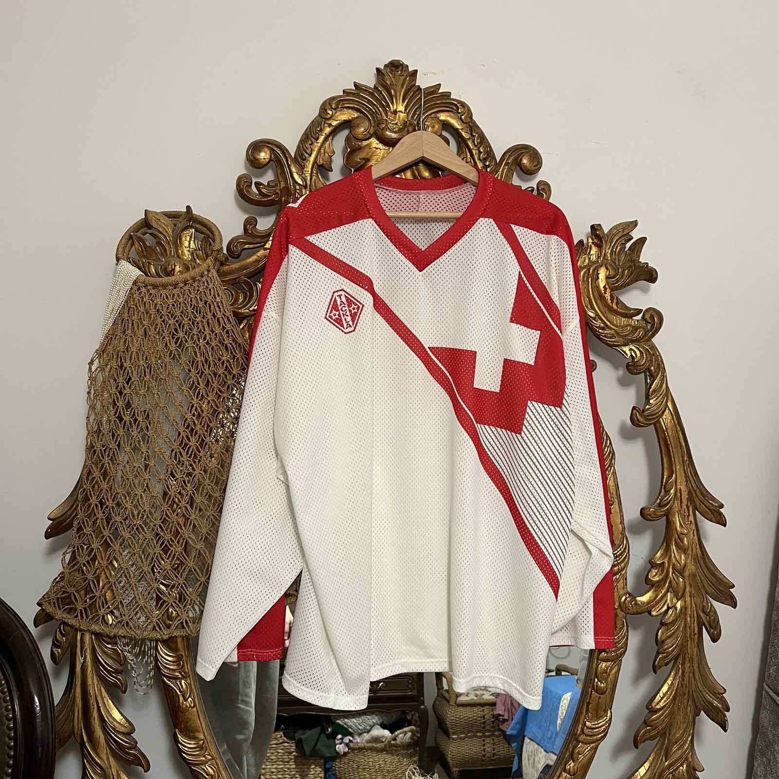 Vintage 90s Tackla Switzerland National Team Hockey Jersey Sz XL Size US XL / EU 56 / 4 - 1 Thumbnail