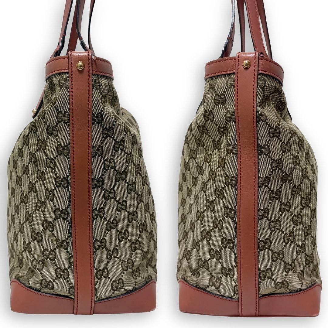 Gucci Gucci - GG Canvas Tote Bag Beige Preloved Size ONE SIZE - 4 Thumbnail