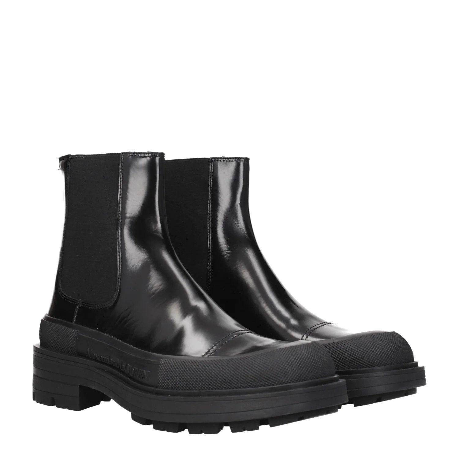 Alexander McQueen ob1o1e0225 Leather Ankle Boots in Black Size US 10.5 / EU 43-44 - 2 Thumbnail