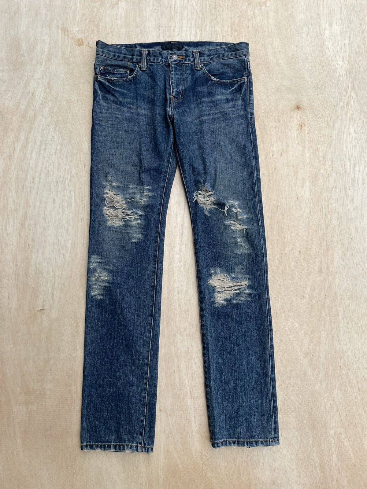 If Six Was Nine × Japanese Brand Japanese Rico Distressed Denim Undercover Style Jeans Size US 33 - 1 Thumbnail