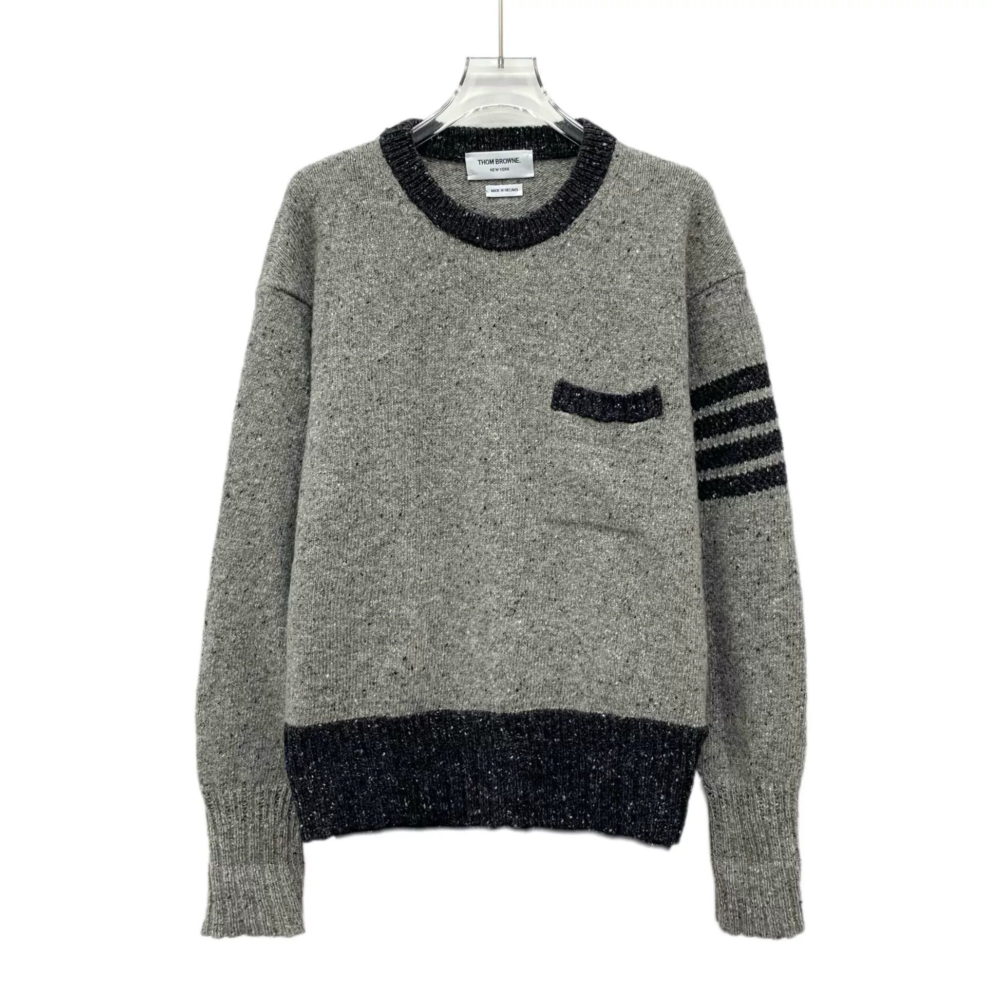 Thom Browne thom browne gray wool crewneck sweater Size US M / EU 48-50 / 2 - 1 Thumbnail