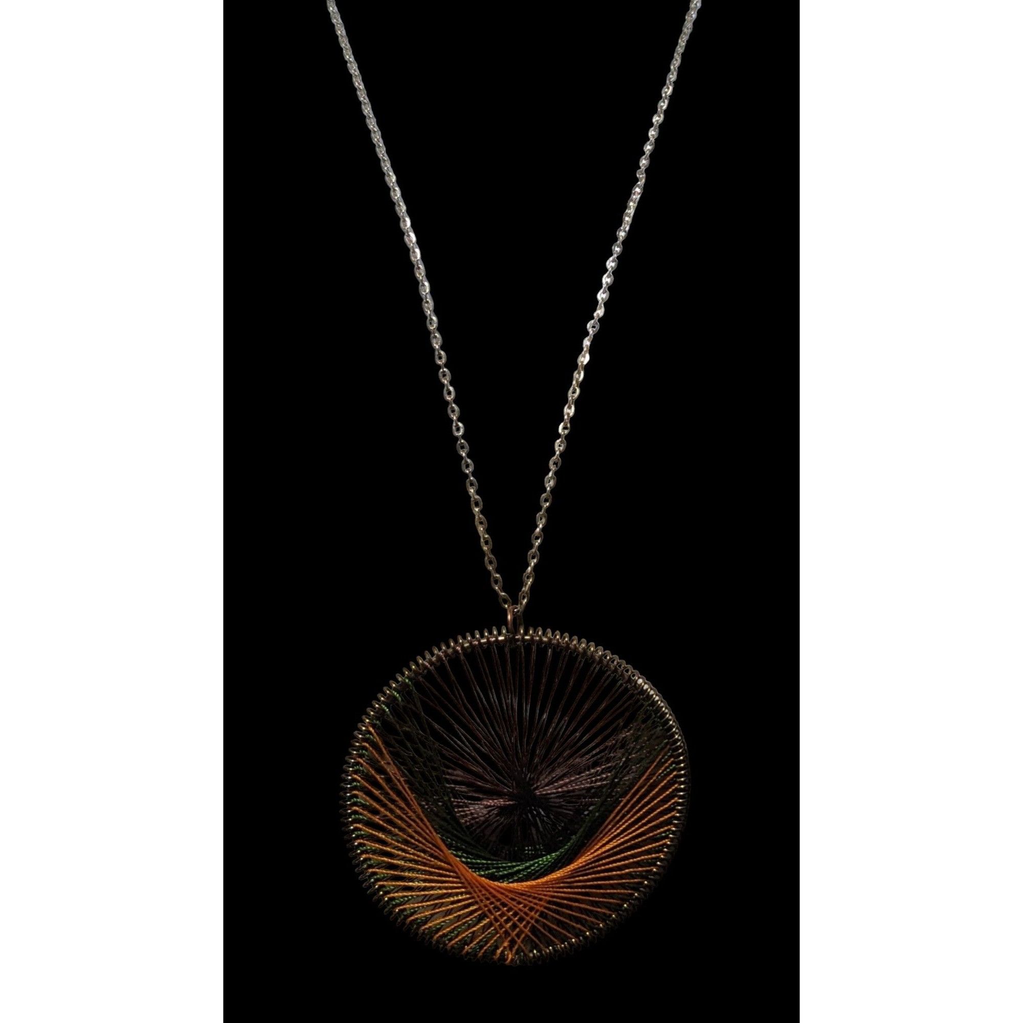 Other Earth Tone Macrame Threaded Pendant Necklace Size ONE SIZE - 4 Thumbnail