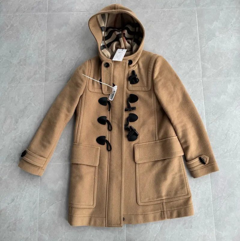 Burberry Camel Burberry Mersey Duffle Coat BURBERRY Nova Check