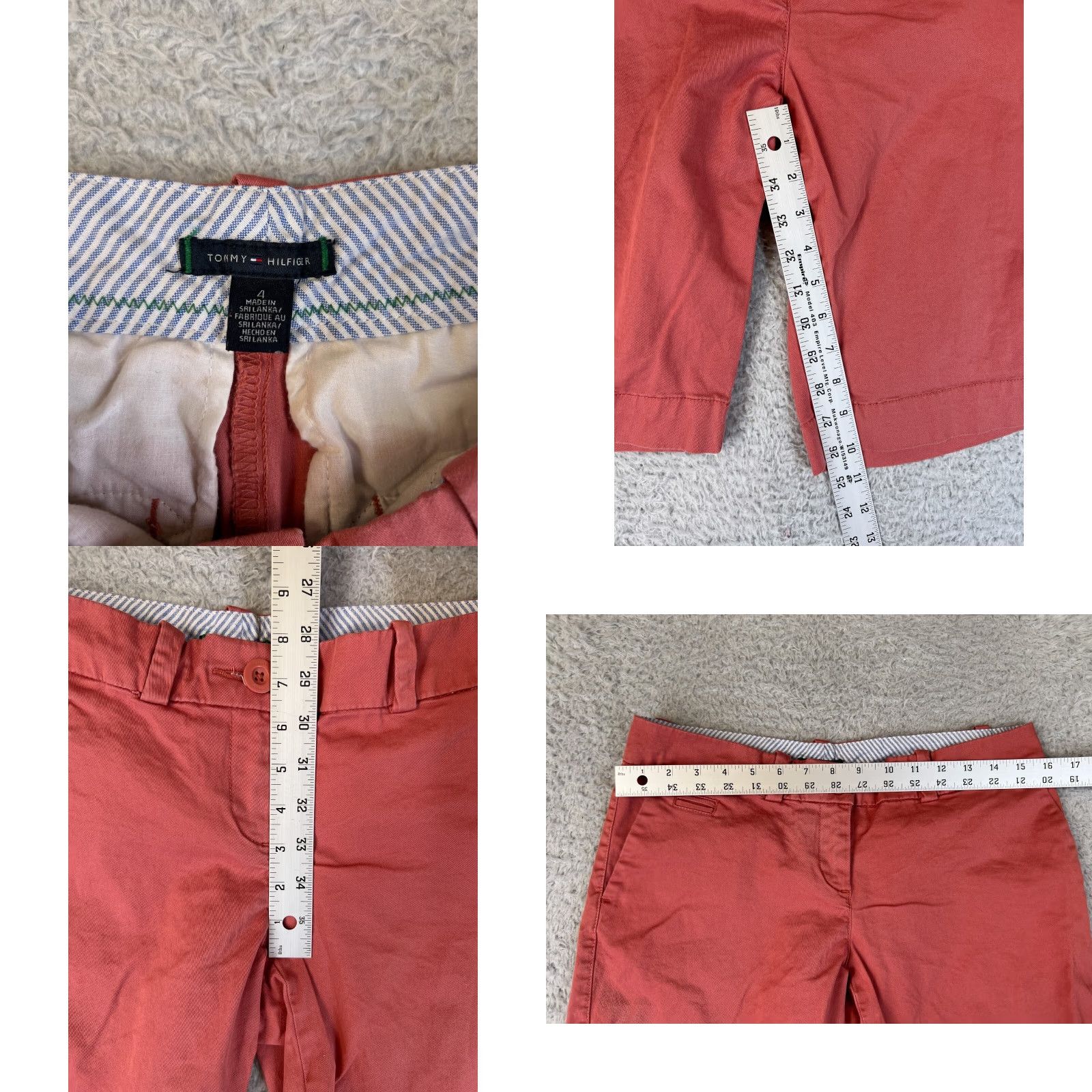Tommy Hilfiger Tommy Hilfiger Womens Shorts 4 Pink Chino Casual Pockets Cotton Blend Size 30" / US 8 / IT 44 - 8 Thumbnail