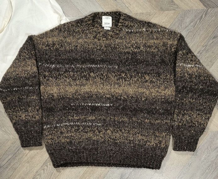 image of Visvim 21Aw Amplus Crew Gradient Hand Knit in Brown, Men's (Size XL)