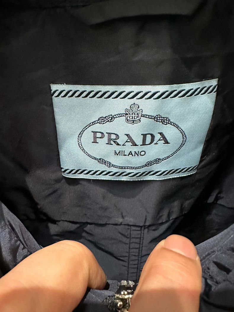 Prada Prada Reclaimed Nylon Metal Triangle Logo Hooded Zip Jacket Size US XS / EU 42 / 0 - 4 Thumbnail