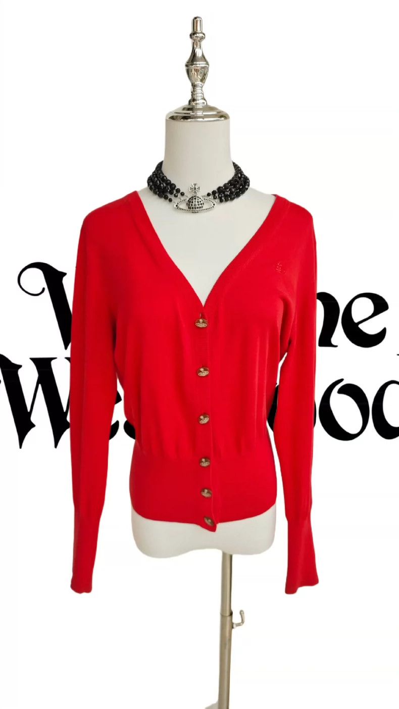 Vivienne Westwood Red knit sweater cardigan