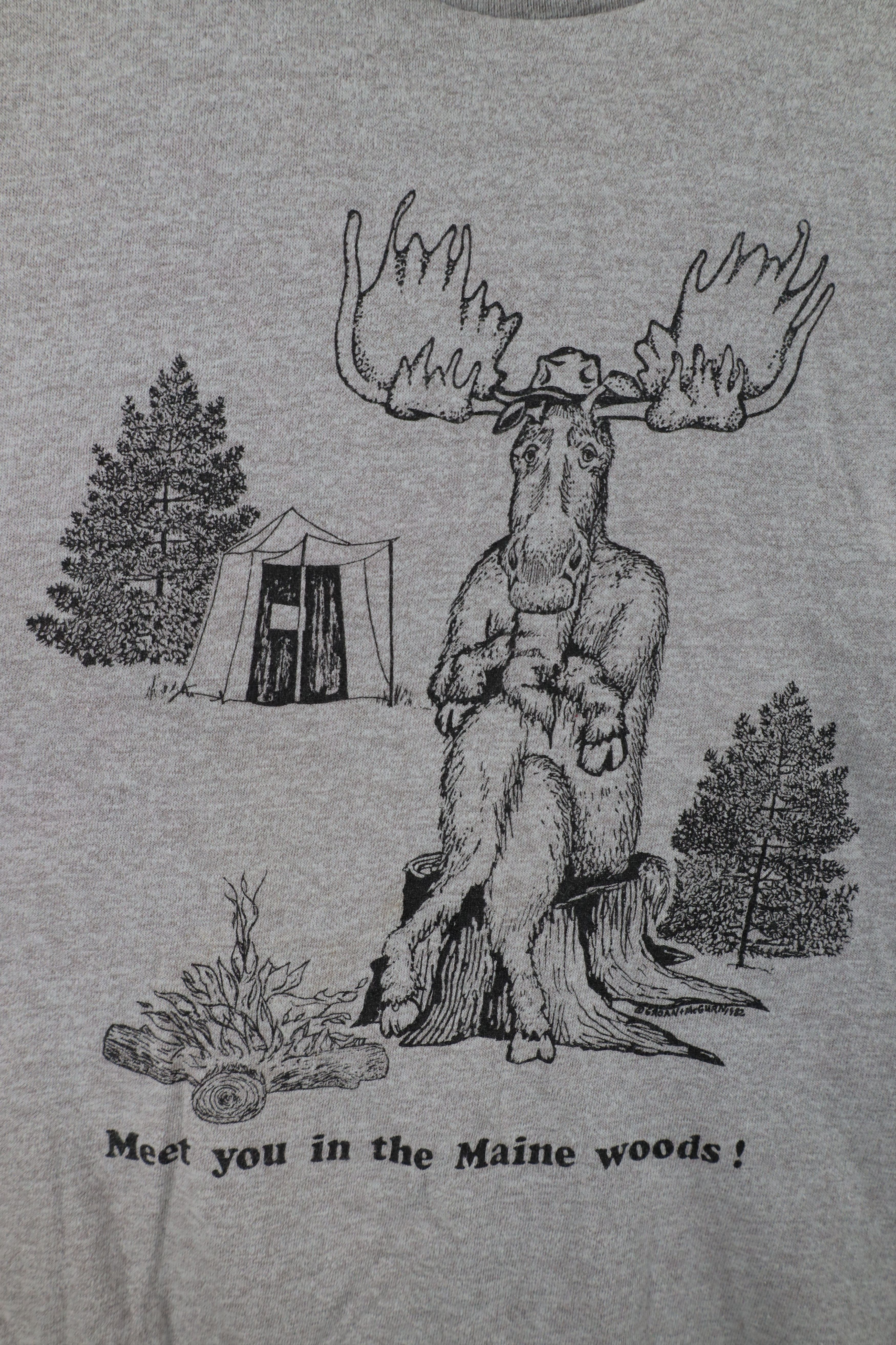 Vintage Vintage 80s Comic Meet You In The Maine Woods T-Shirt USA Size US L / EU 52-54 / 3 - 4 Thumbnail