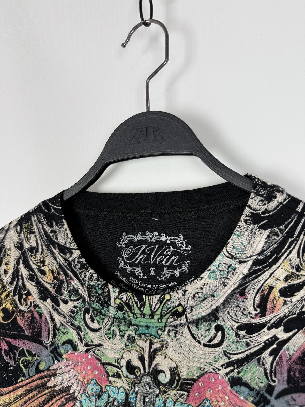 Vintage Y2K Vintage In Vein Angel Wings All Over Print Babydoll Tee Size L / US 10 / IT 46 - 4 Thumbnail