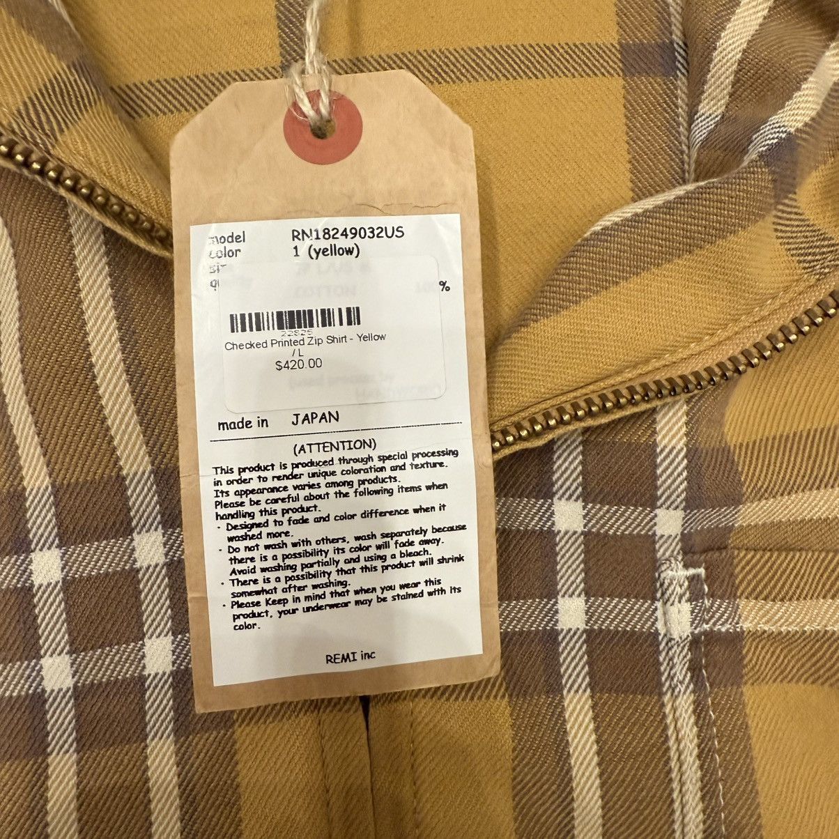 Remi Relief Check Plaid Zip Shirt Size US L / EU 52-54 / 3 - 5 Thumbnail