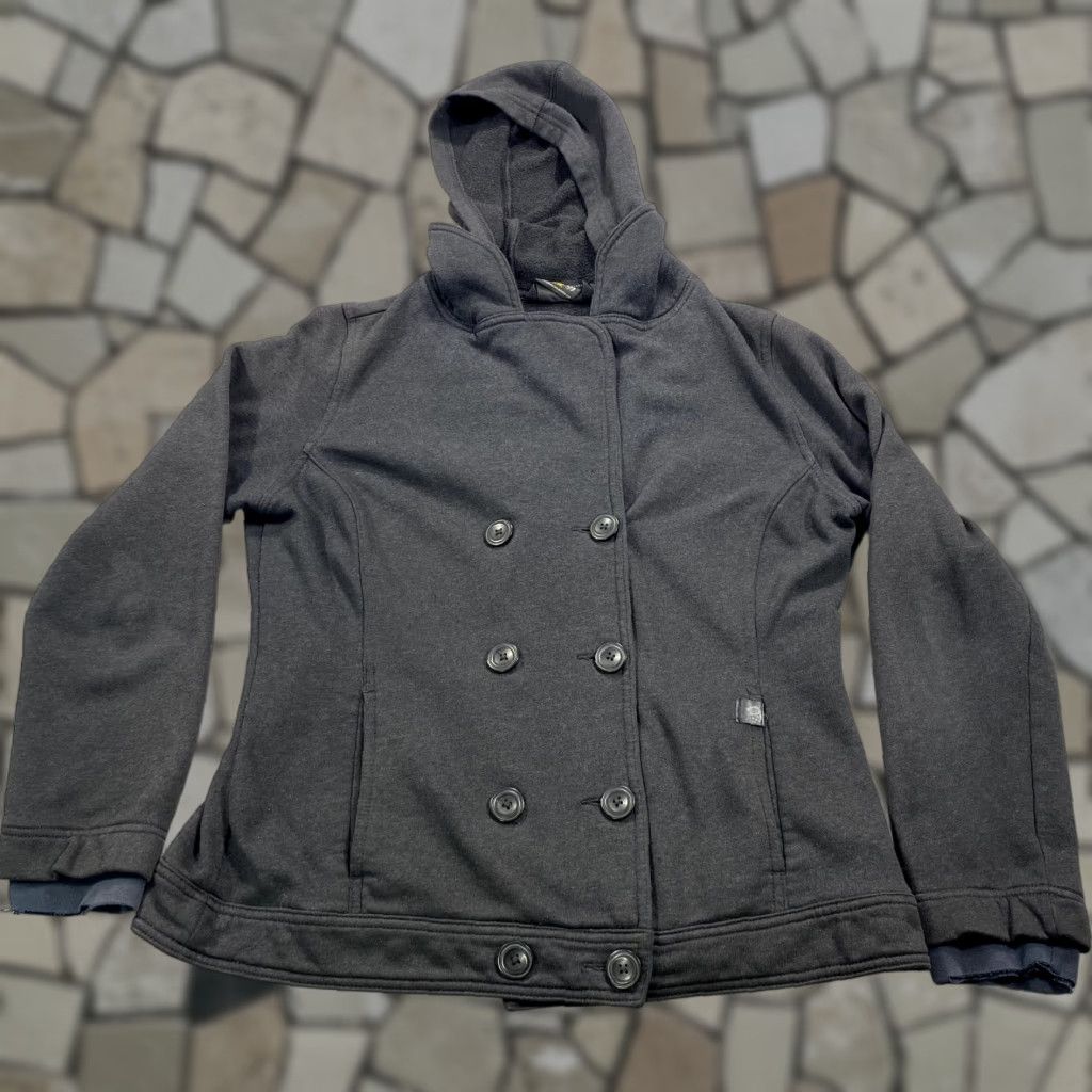 Mountain Hardwear Mountain Hardwear Jacket Large Black Fleece Hoodie Peacoat Button Up Coat Womens Size L / US 10 / IT 46 - 1 Thumbnail