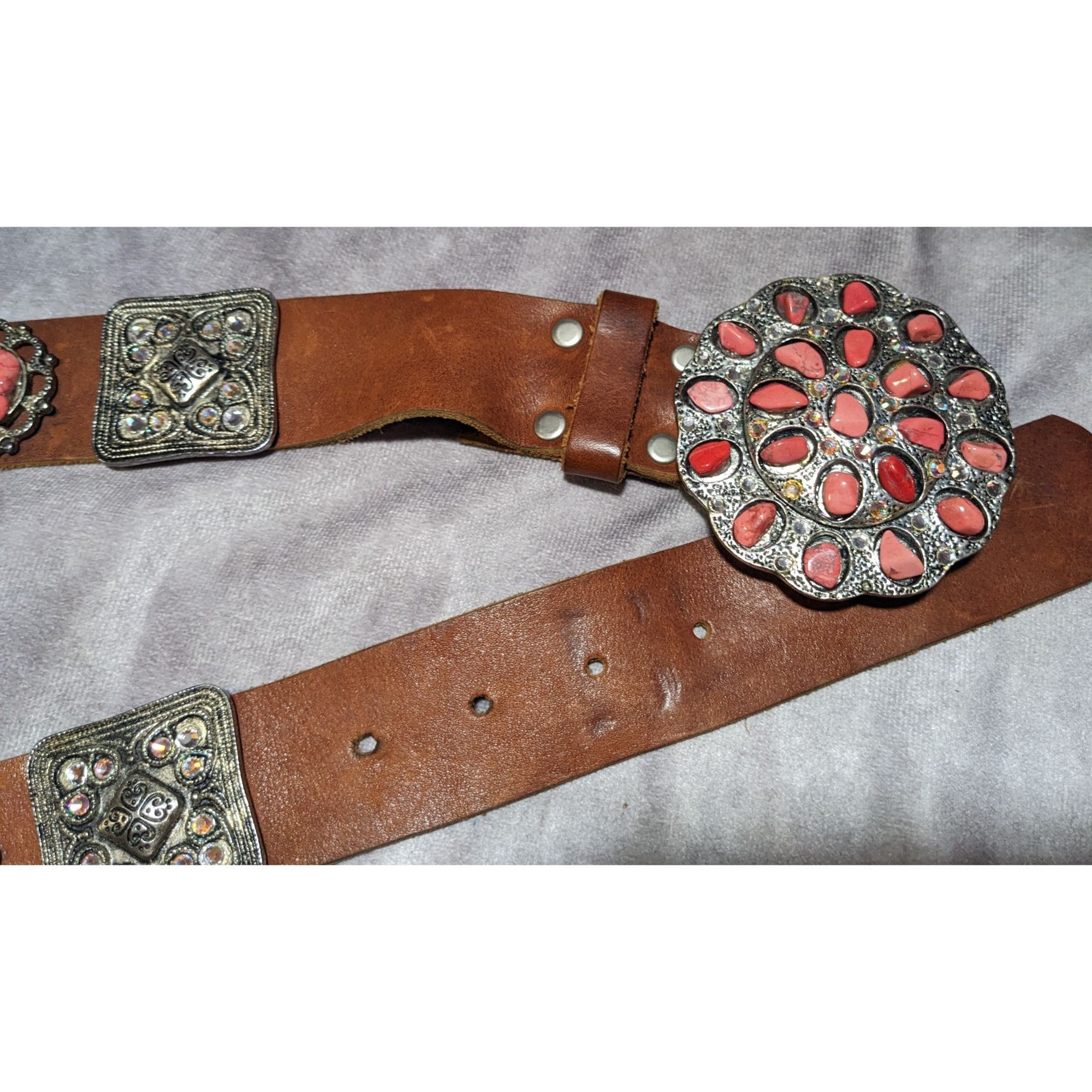 Other Cowgirl Glam Rhinestone And Gemstone Embellished Leather Bel Size ONE SIZE - 8 Thumbnail