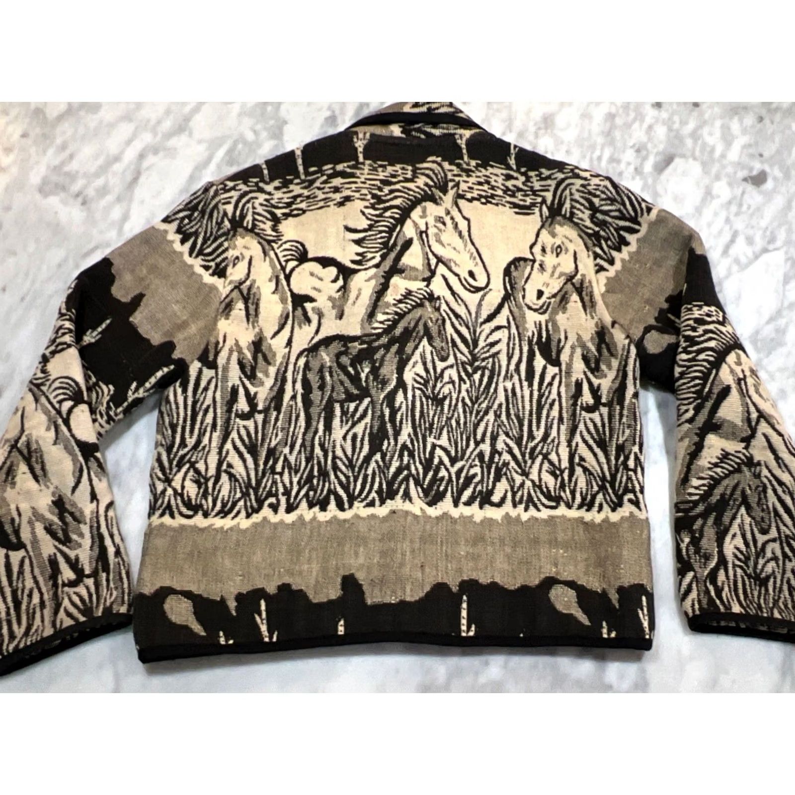 Vintage VINTAGE Brown Cropped Jacket Women's M Cotton Equestrian Horse Cactus Size M / US 6-8 / IT 42-44 - 4 Thumbnail