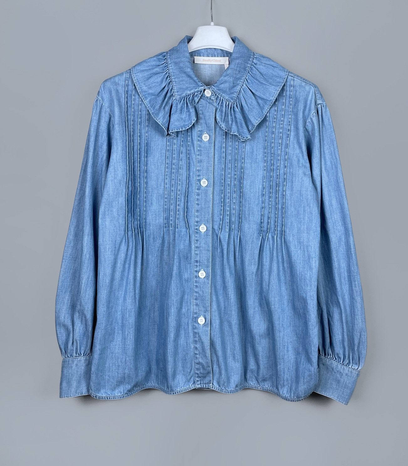 See by Chloe See By Chloe Frill Collar Denim Shirt Eternal LS Size 38 Size S / US 4 / IT 40 - 2 Thumbnail