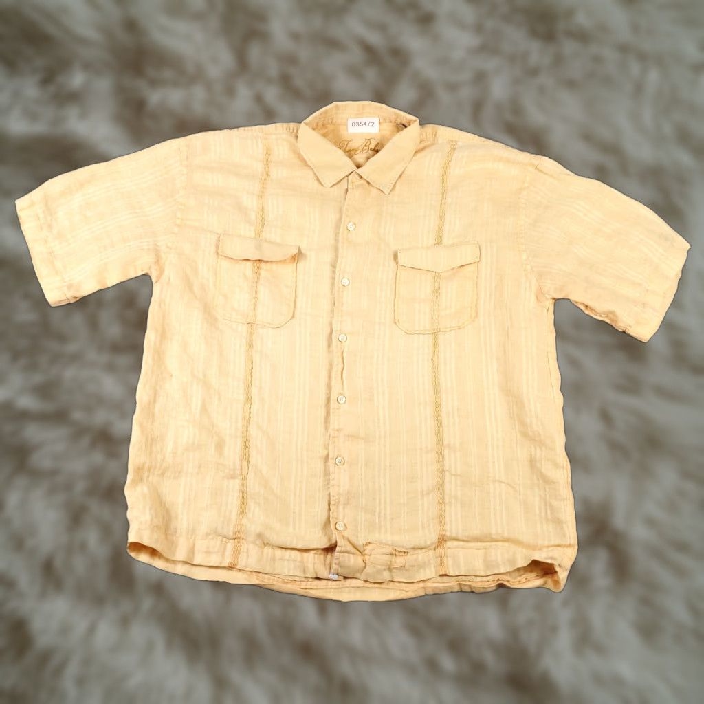 Tommy Bahama Tommy Bahama Shirt Adult 2XL Orange Linen Short Sleeve Striped Button-Up Beach Tropical Mens Size US XXL / EU 58 / 5 - 1 Thumbnail