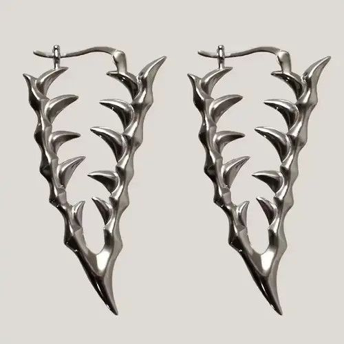 Vintage Cyberpunk Style Canine Teeth Earrings Unisex Size ONE SIZE - 4 Thumbnail