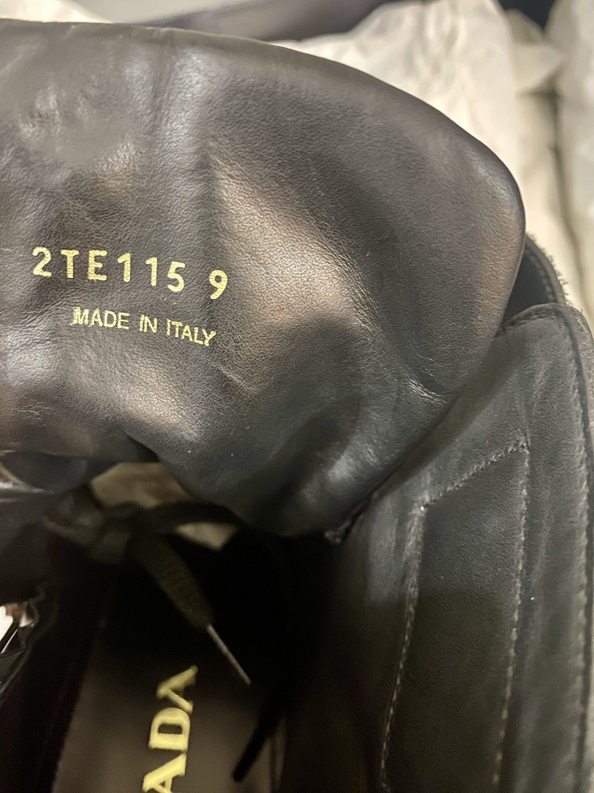 Prada Prada 🇮🇹 black calf side zip top collar combat boots 10 NEW Size US 10 / EU 43 - 3 Thumbnail