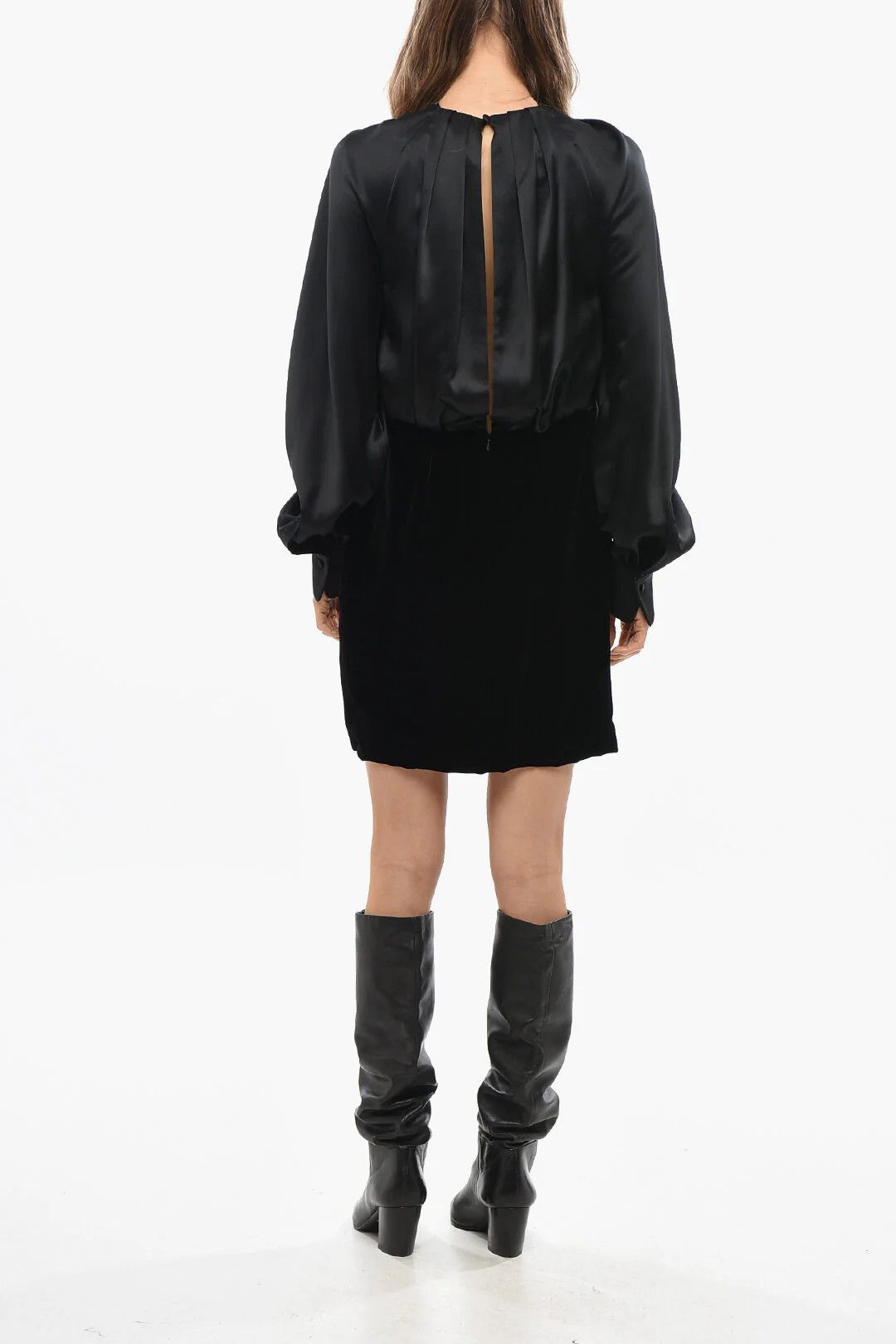 Max Mara og1mm0426 Velour Dress in Black Size XS / US 0-2 / IT 36-38 - 3 Thumbnail