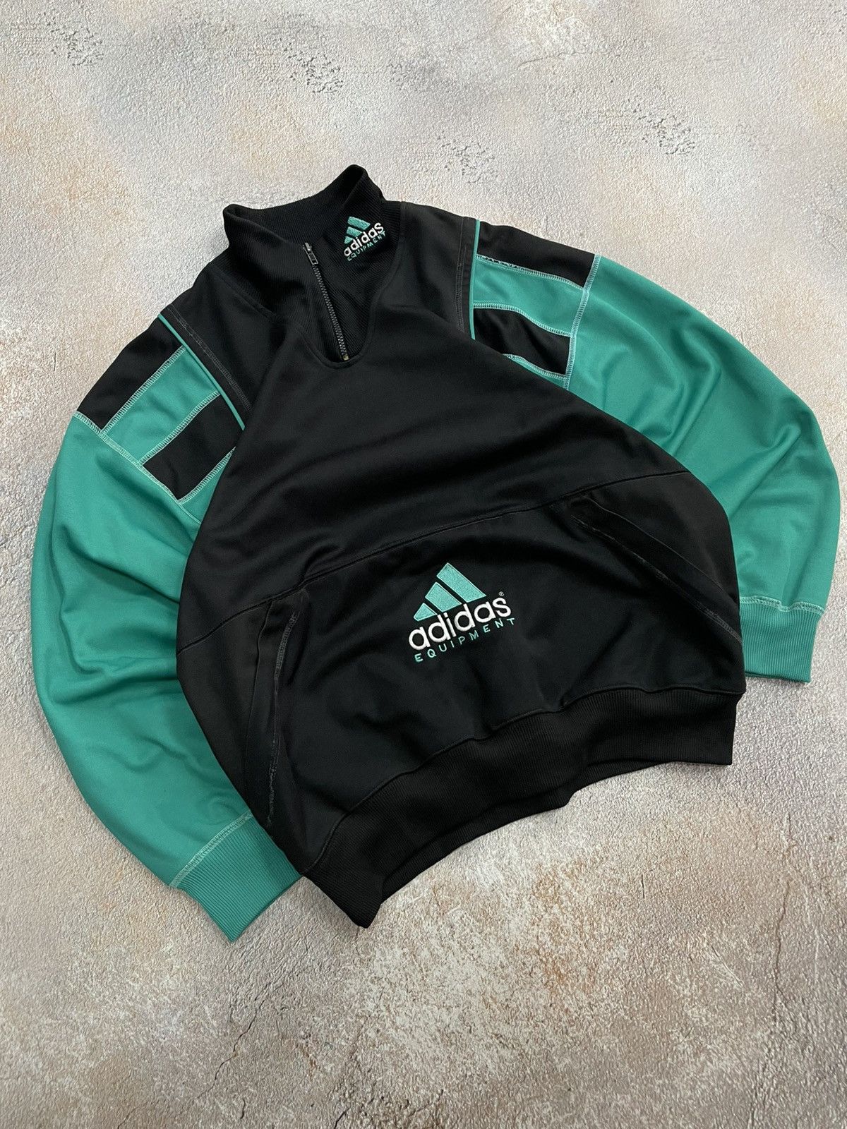 Adidas Vintage Adidas Equipment Big Logo 1/4 Zip Sweatshirt Size US XL / EU 56 / 4 - 1 Thumbnail