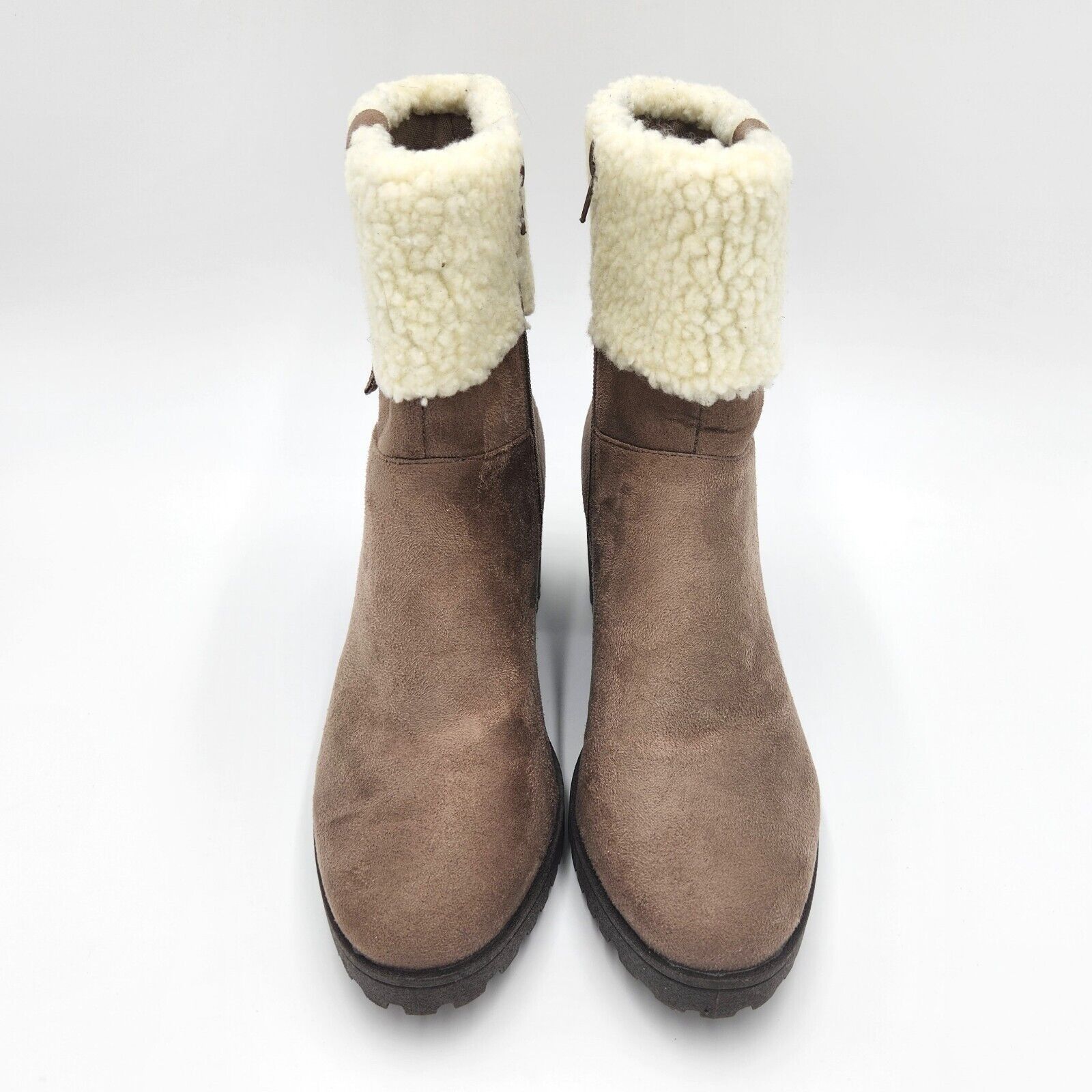 The Unbranded Brand Olivia Miller Women Tan Amy Sherpa Casual Ankle Boots 6.5 Size US 6.5 / IT 36.5 - 4 Thumbnail