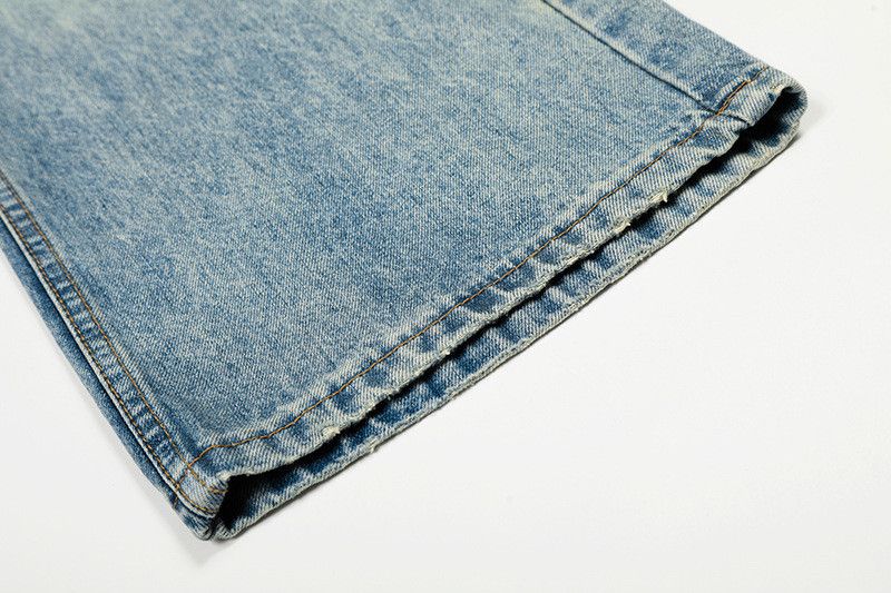 Vintage American retro washed whiskered wide-leg jeans for men Size US 32 / EU 48 - 6 Thumbnail
