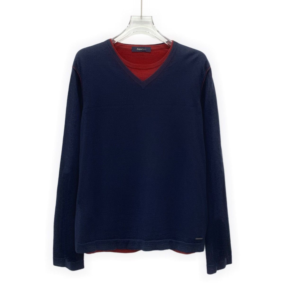Z Zegna Zegna Wool Fake Two-piece Long Sleeve Knit Sweater K26WX Size XS / US 0-2 / IT 36-38 - 1 Thumbnail