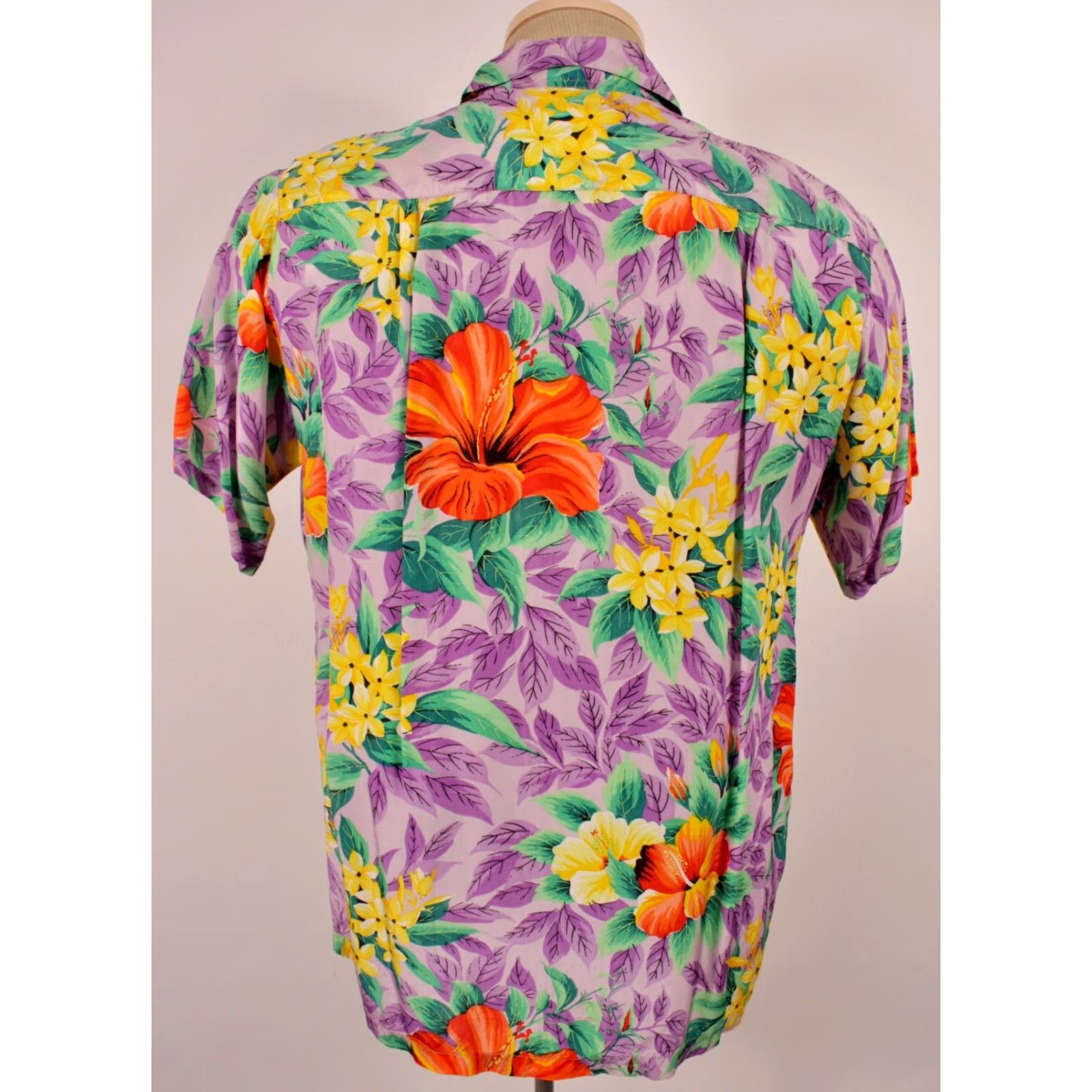 Vintage VINTAGE Men's Pali Hawaiian Shirt 50s Purple & Yellow Floral Rayon Sz M 1950s Japan Mens Size US M / EU 48-50 / 2 - 2 Thumbnail