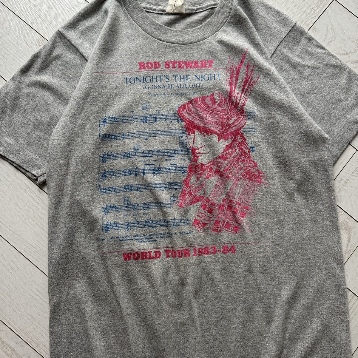 Band Tees Vintage 80s Rob Stewart Scotland World tour 83/84 tee rare Size US S / EU 44-46 / 1 - 5 Thumbnail