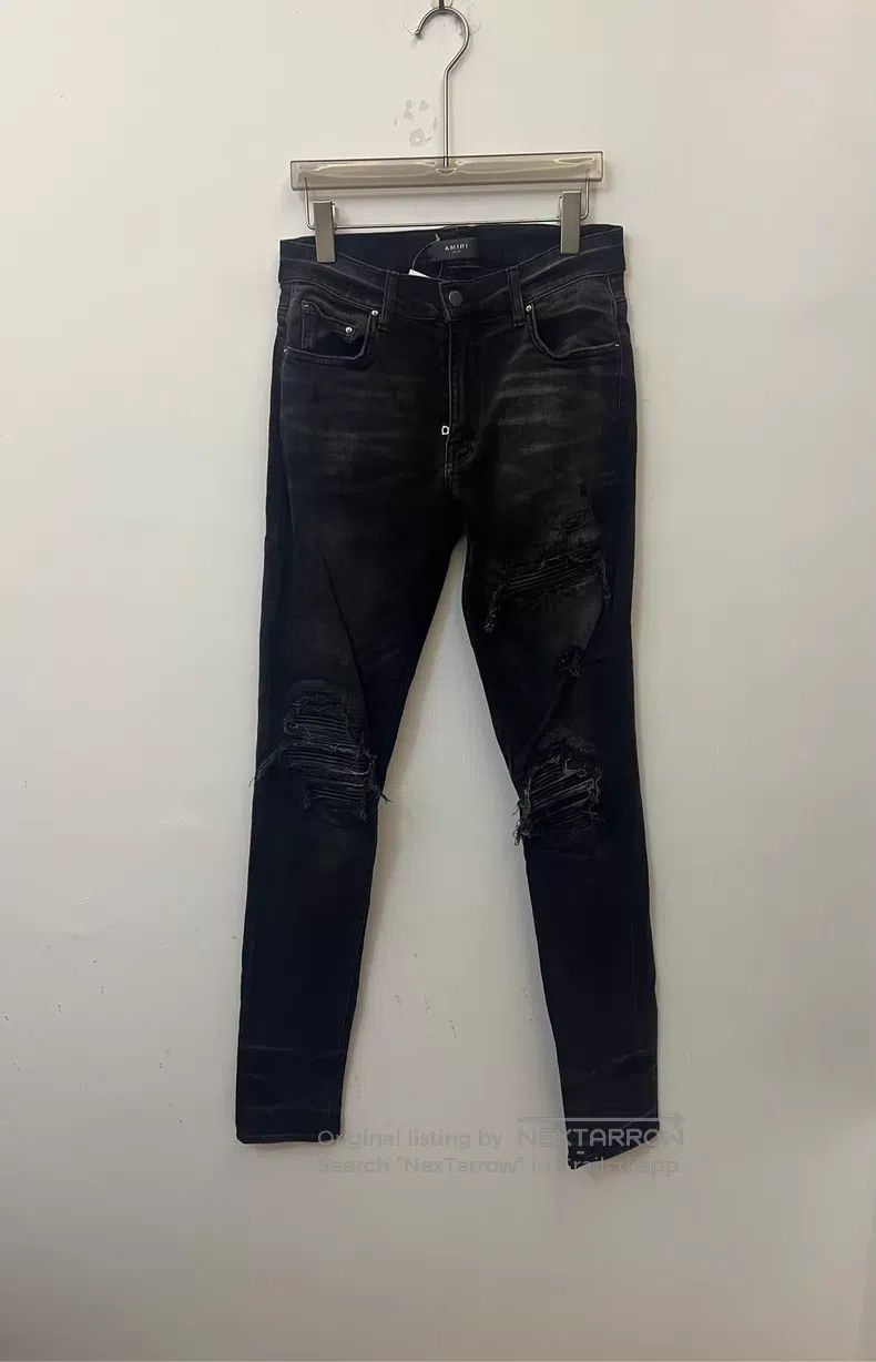 Amiri Amiri Black destroyed cat whisker denim pants Size US 30 / EU 46 - 1 Thumbnail