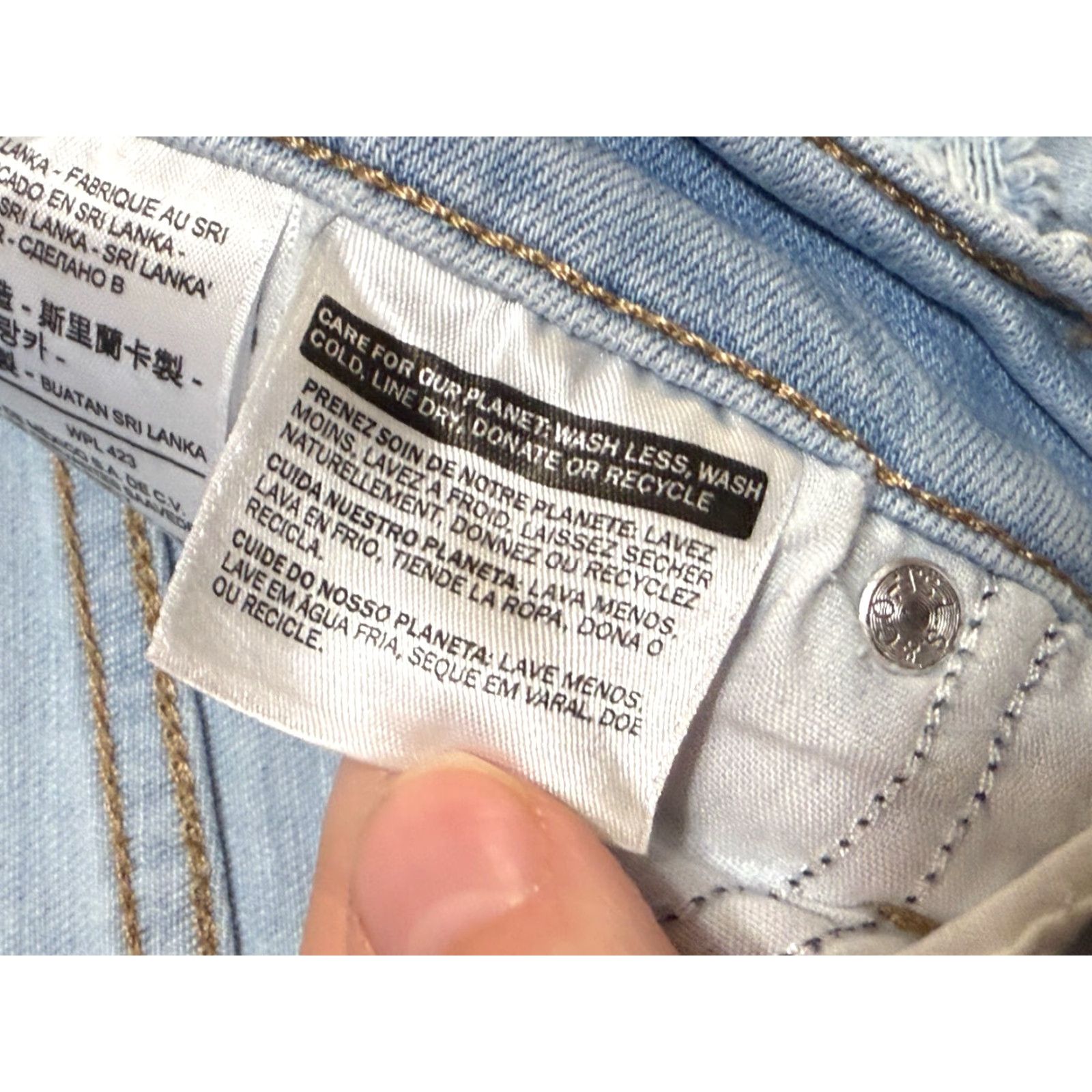 Levi's Levi's Jeans Women's Size 29 Blue Denim High Rise Straight Crop Distressed Jeans Size 29" - 5 Thumbnail
