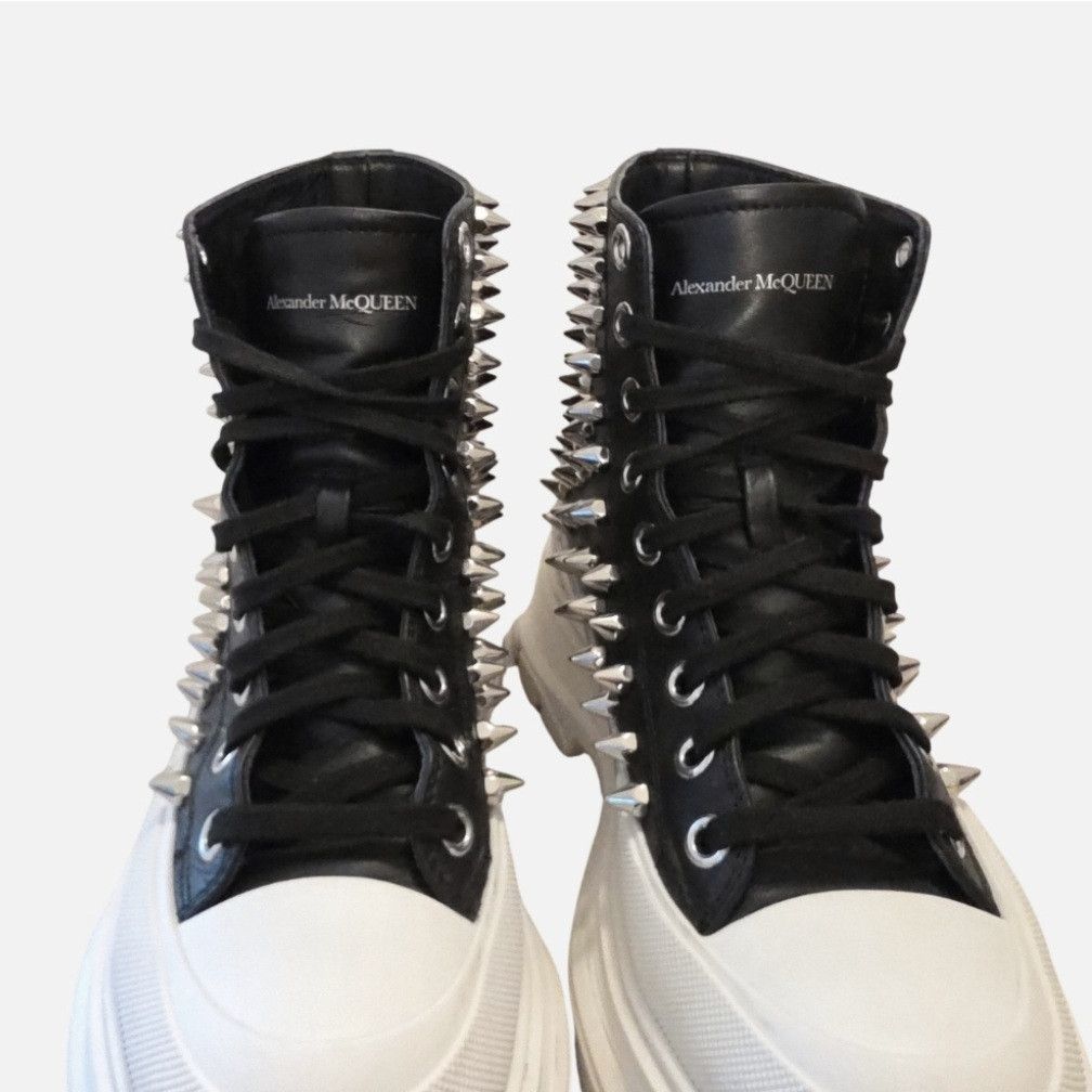 Alexander McQueen Alexander McQueen Tread Slick Spike Black Leather High-Tops Size US 9.5 / IT 39.5 - 17 Thumbnail