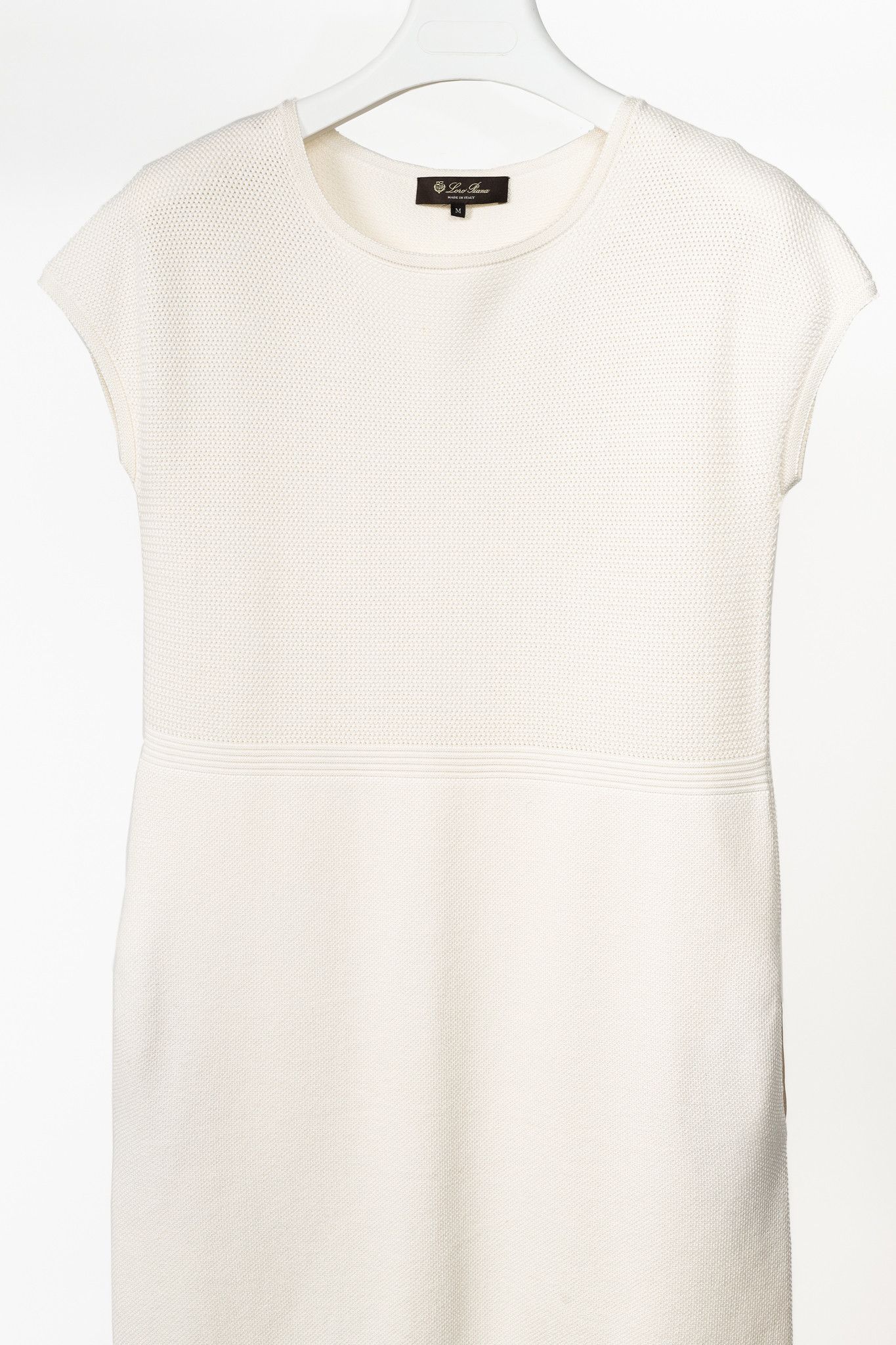 Loro Piana Loro Piana Ivory Silk & Cotton Textured Knit Dress Size M / US 6-8 / IT 42-44 - 3 Thumbnail